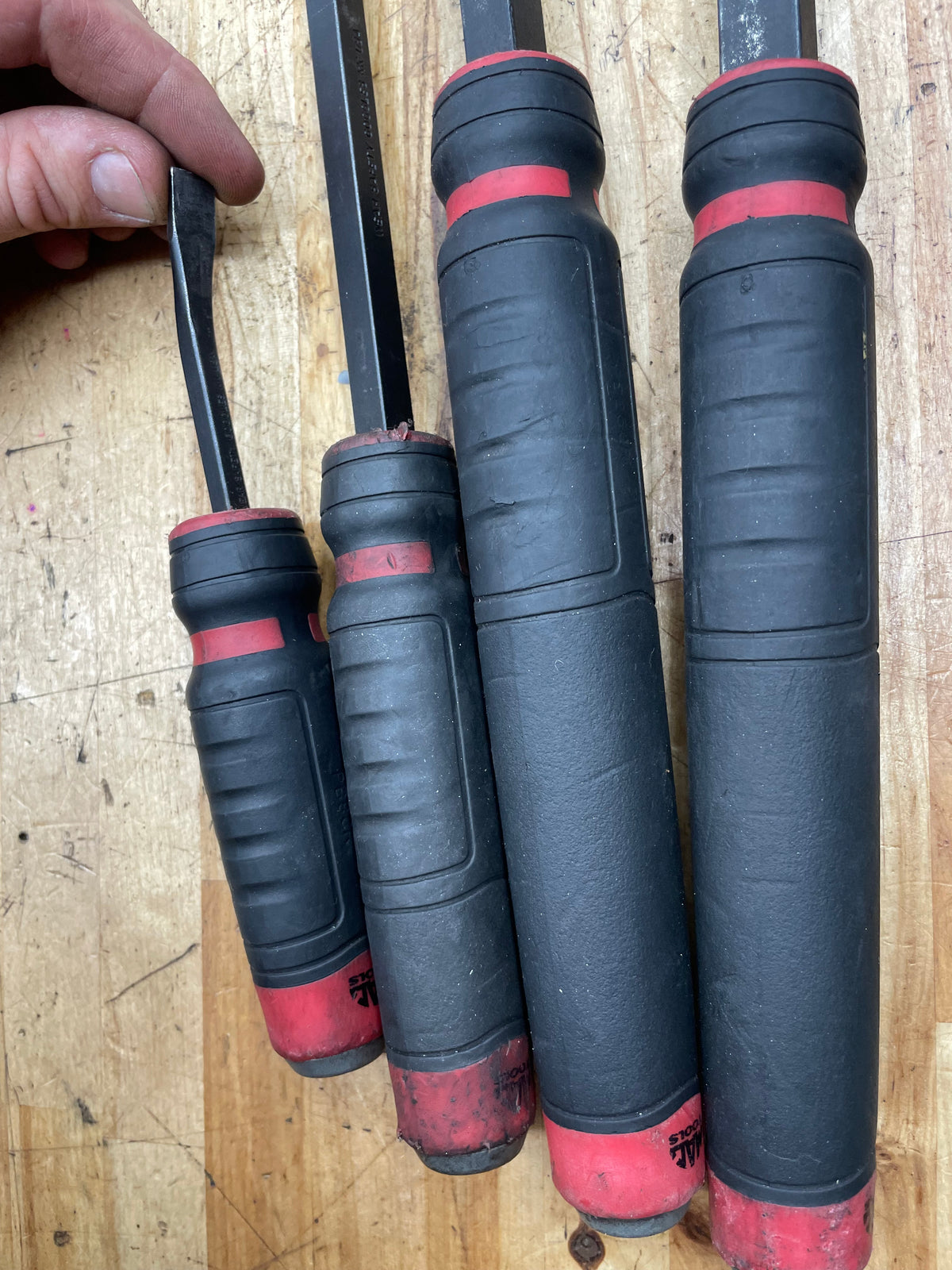 Mac Tools Striking Prybar Tray Set 4pc USA PBS4CR