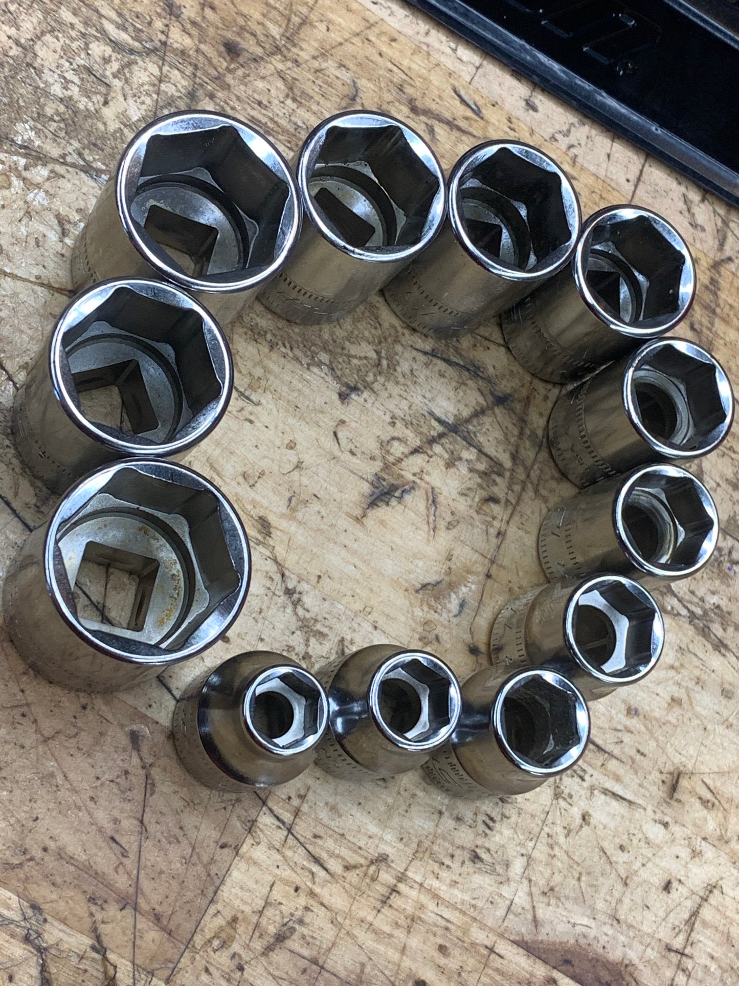 Snap On 3/8" Metric Shallow Socket Set 12pc LIKE NEW USA 212FSMY