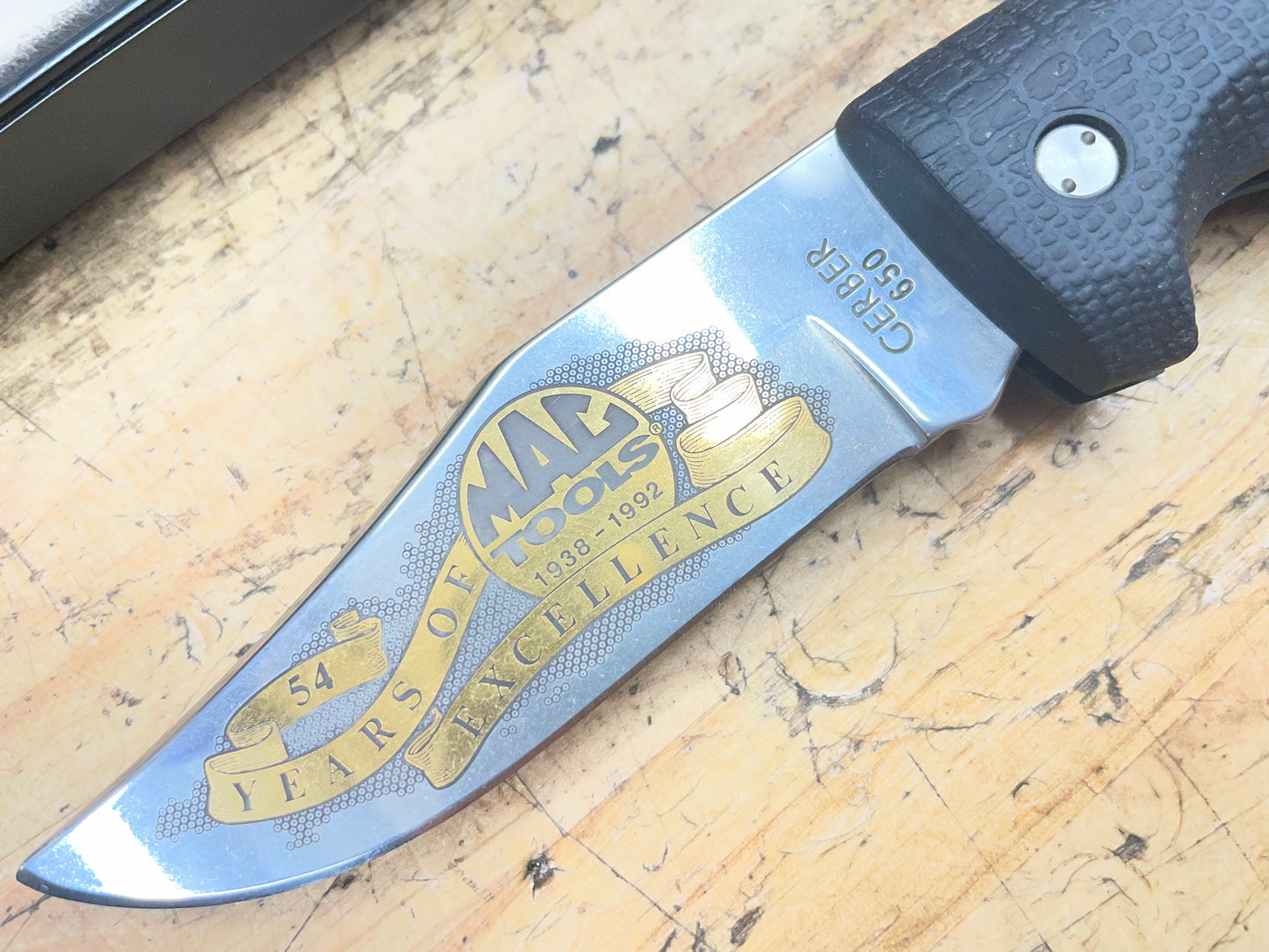 Vintage Gerber Mac Tools 54th Anniversary Commemorative Pocket Knife 1938-1992 Limited Edition #652/3500 w/ Case USA