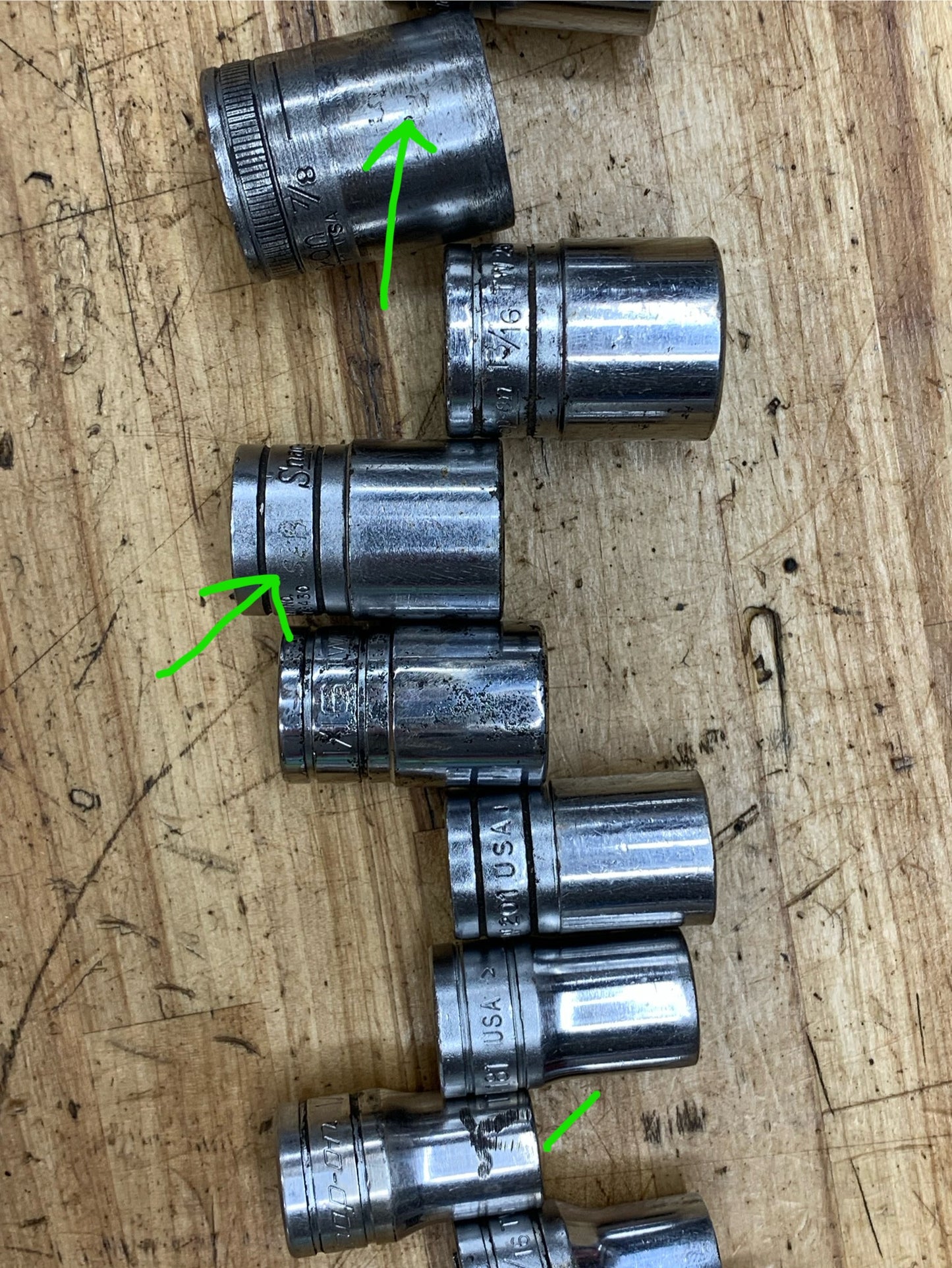 Snap On 1/2” SAE Shallow Socket Set 14pc USA 3/8"- 1-1/4"
