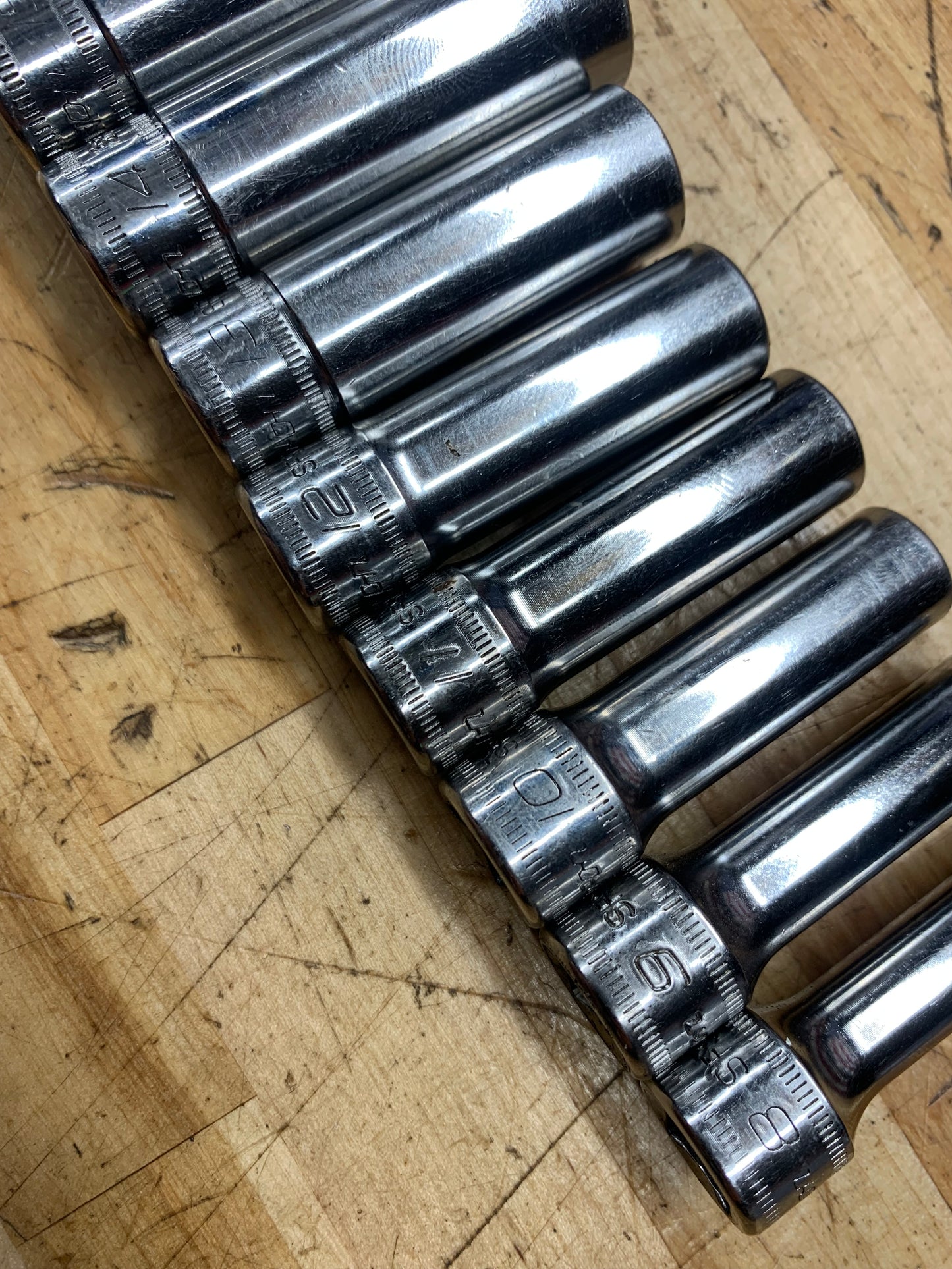 Snap On 3/8” Metric 12pc Deep Socket Set 8-19mm USA 212SFSMY