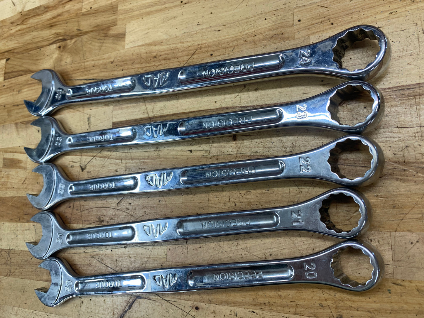 Mac Tools XL Metric Combo Wrench set 20-24mm 5pc SCLM5RBRT