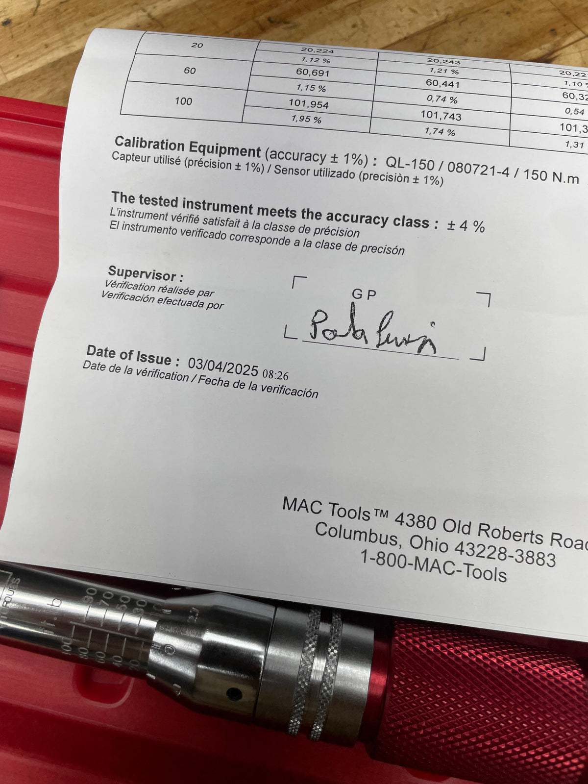 Mac Tools 3/8” Click Type Flex Head Torque Wrench 10-100FtLb. BRAND NEW TWXF100