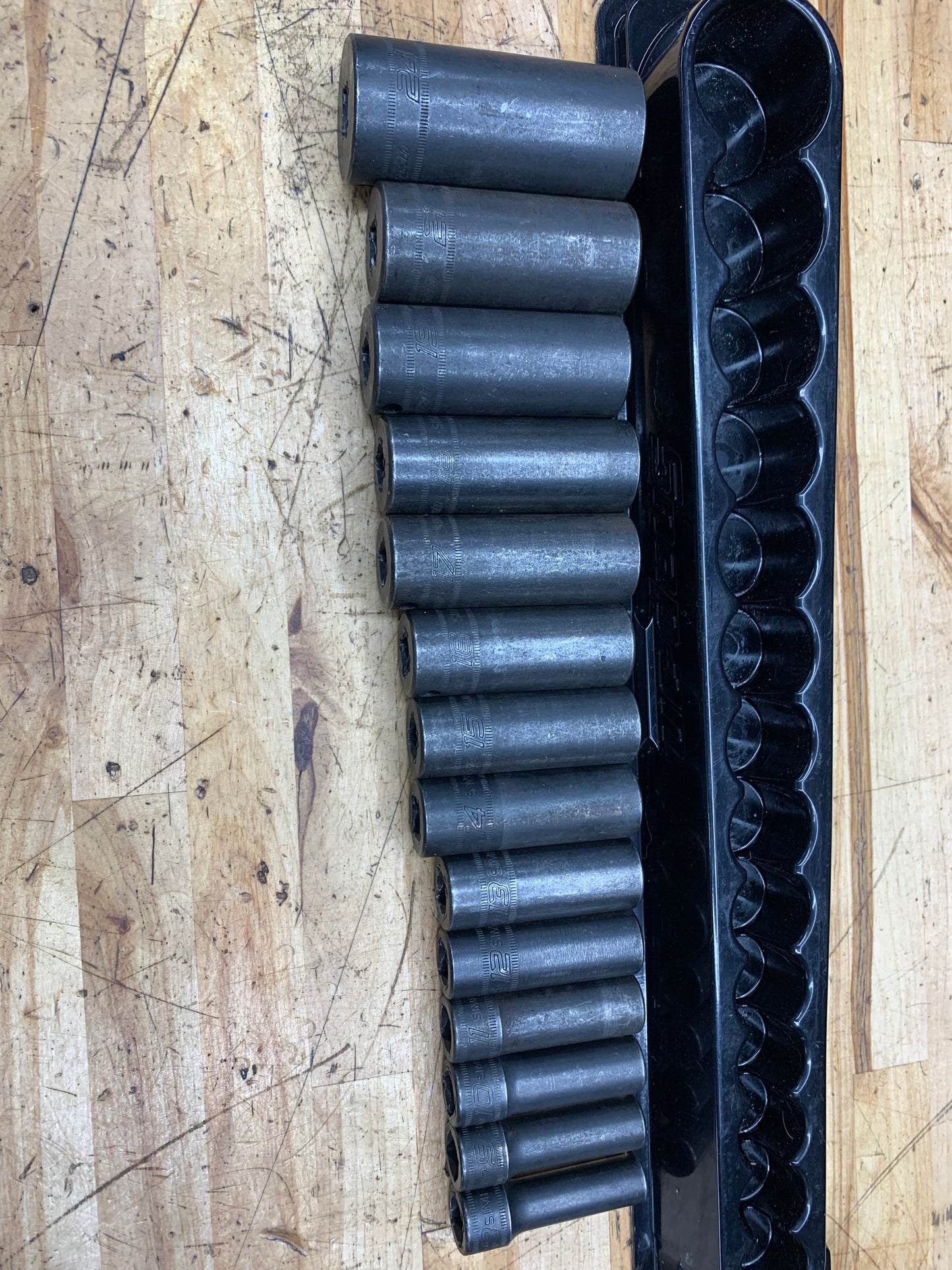 Snap On 3/8” Metric Deep Impact Socket Set 14pc 8-24mm USA  214SIMFMYA