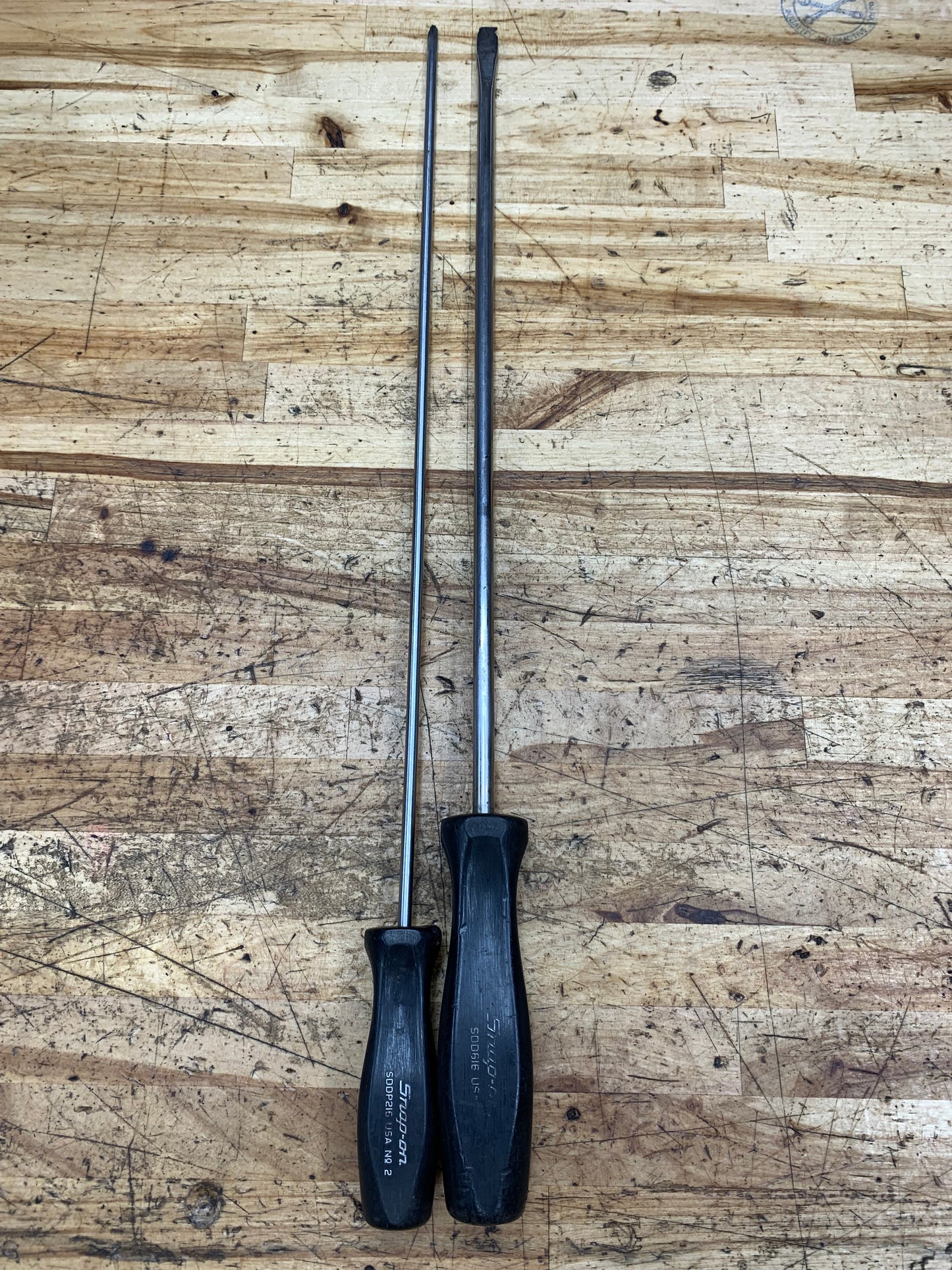 Snap On Long Screwdriver Set 2pc Flathead/Phillips Hard Handle USA
