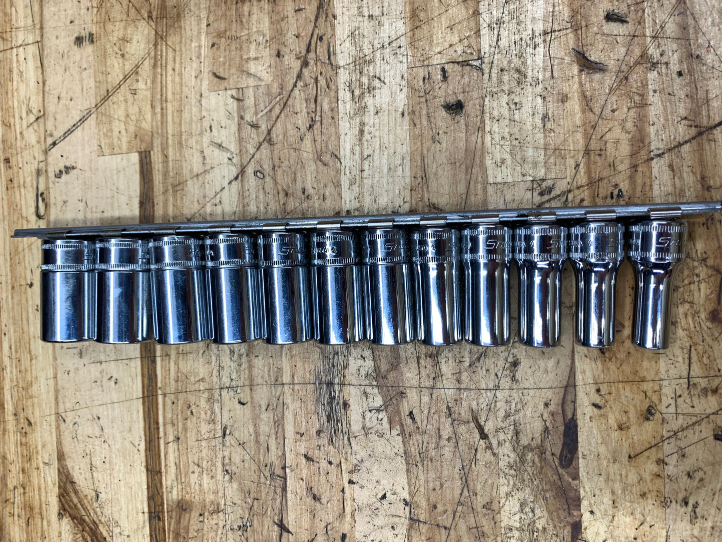 Snap On 3/8" Metric Semi Deep Socket Set 12pc USA 212FSMSY