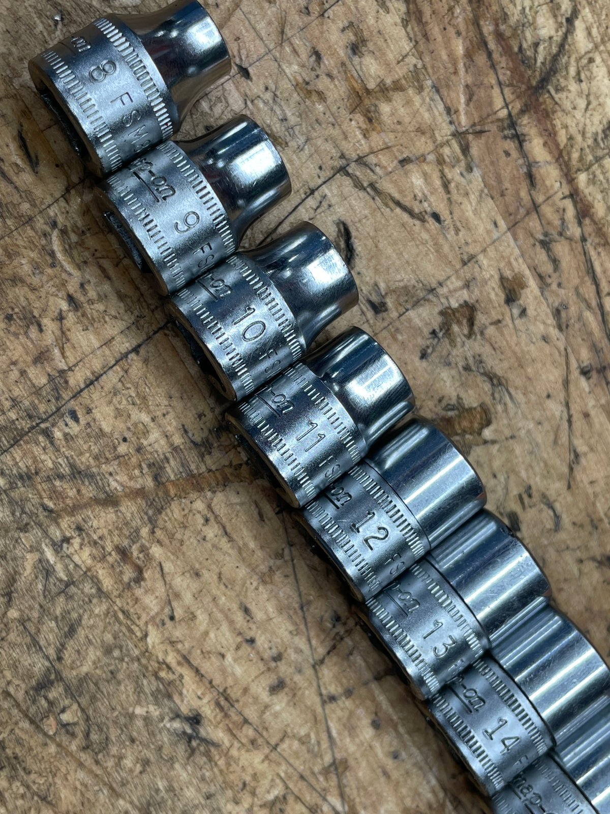 Snap On 3/8” Metric Shallow Socket Set 8-19mm 12pc USA 212FSMY