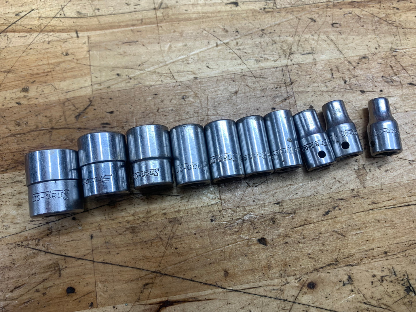 Snap On 1/4” SAE Shallow Socket Set 10pc USA 110TMDY