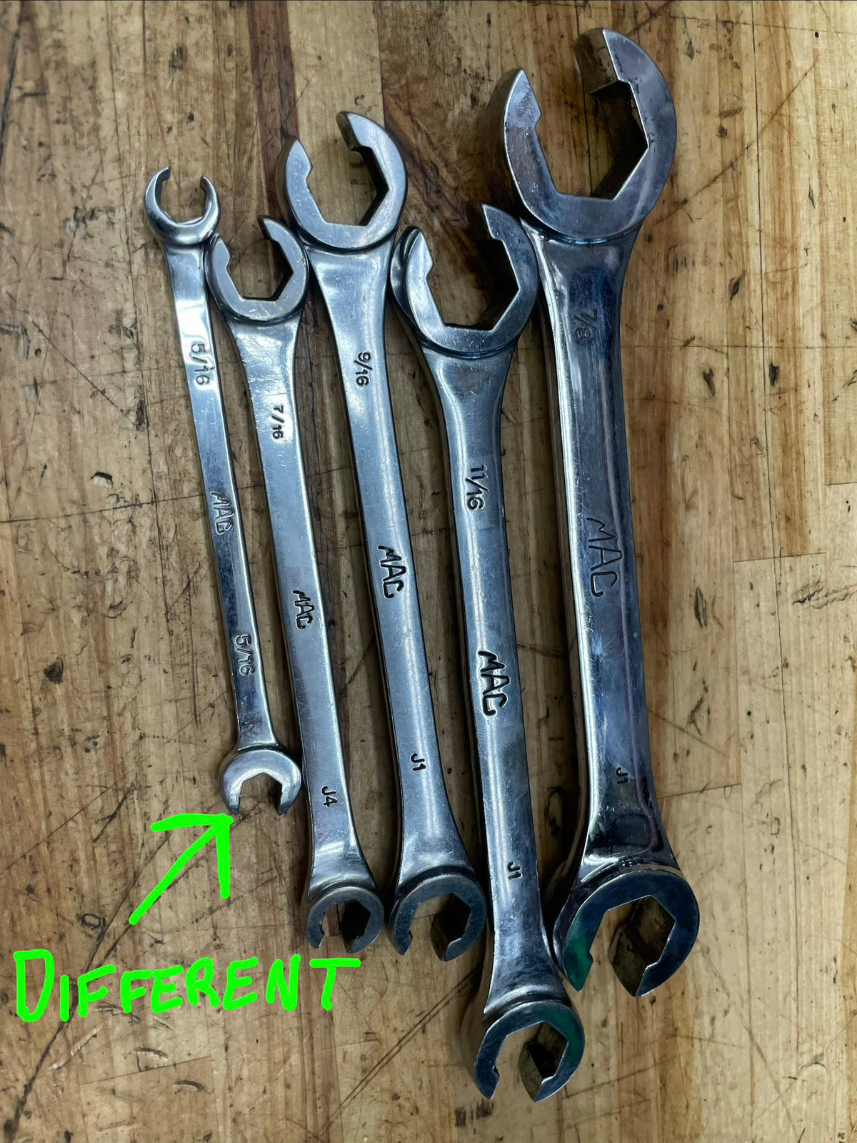 Mac Tools SAE Flare Line Wrench Set* 5pc 5/16”-7/8” USA