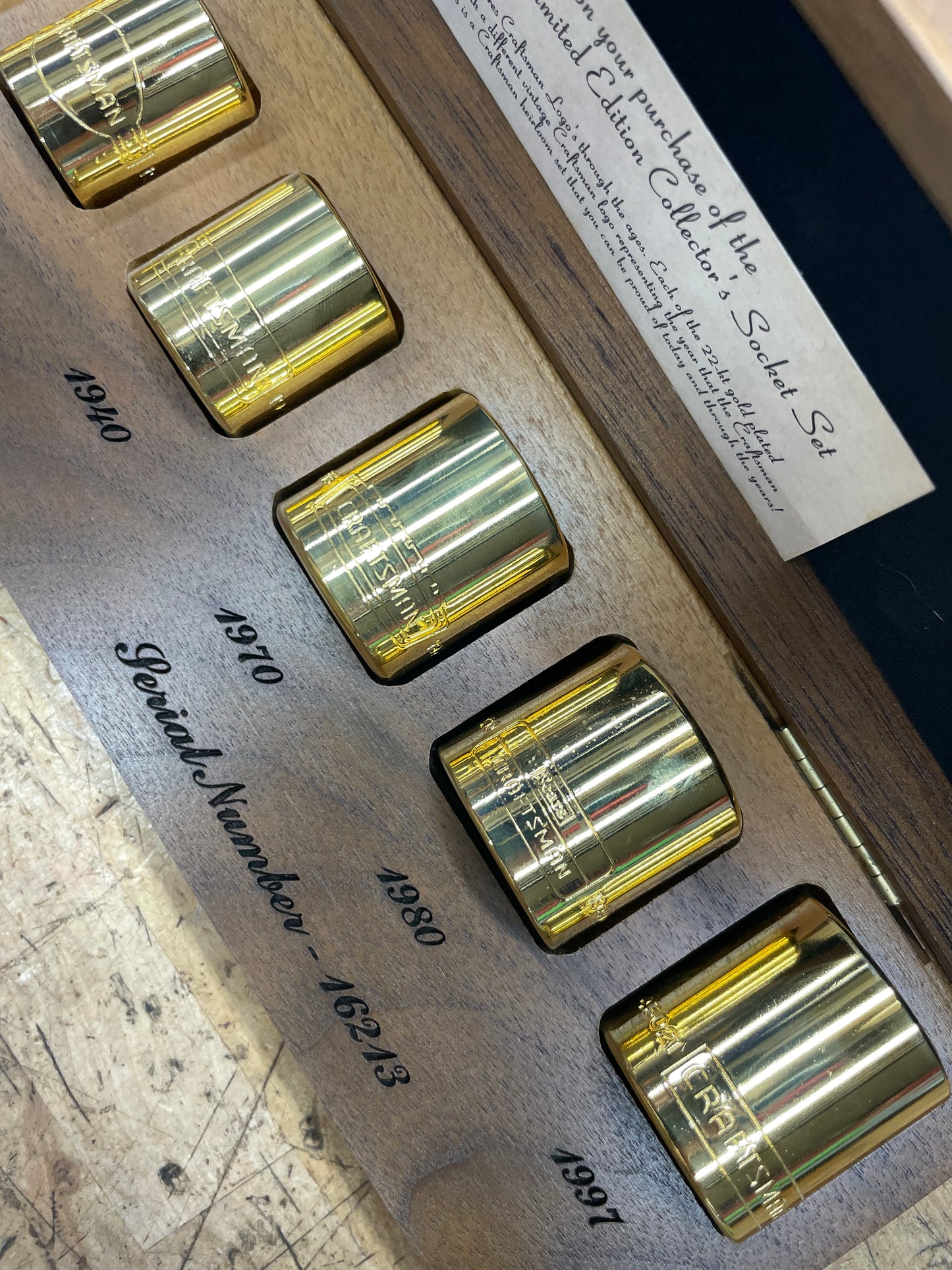 Craftsman Tools 2004 Limited Edition 22k Gold Plated SAE Socket Set USA