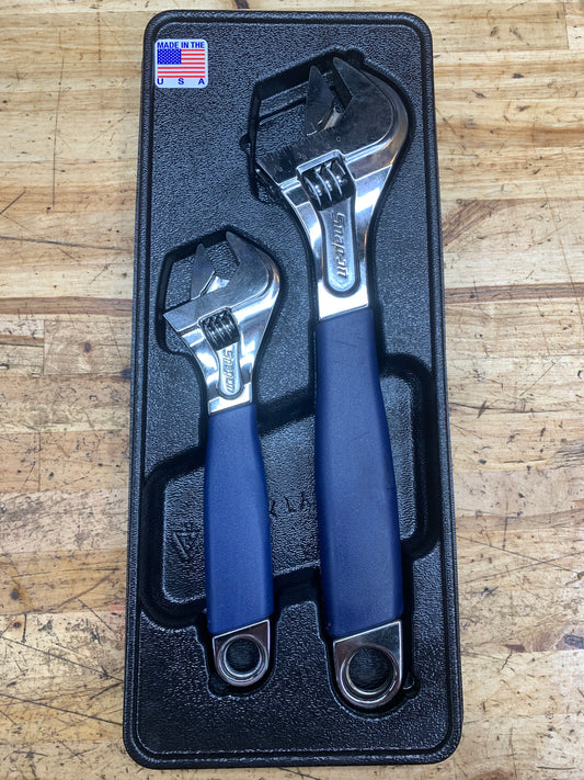 Snap On Power Blue Adjustable Wrench Tray Set 2pc USA FADH702C1