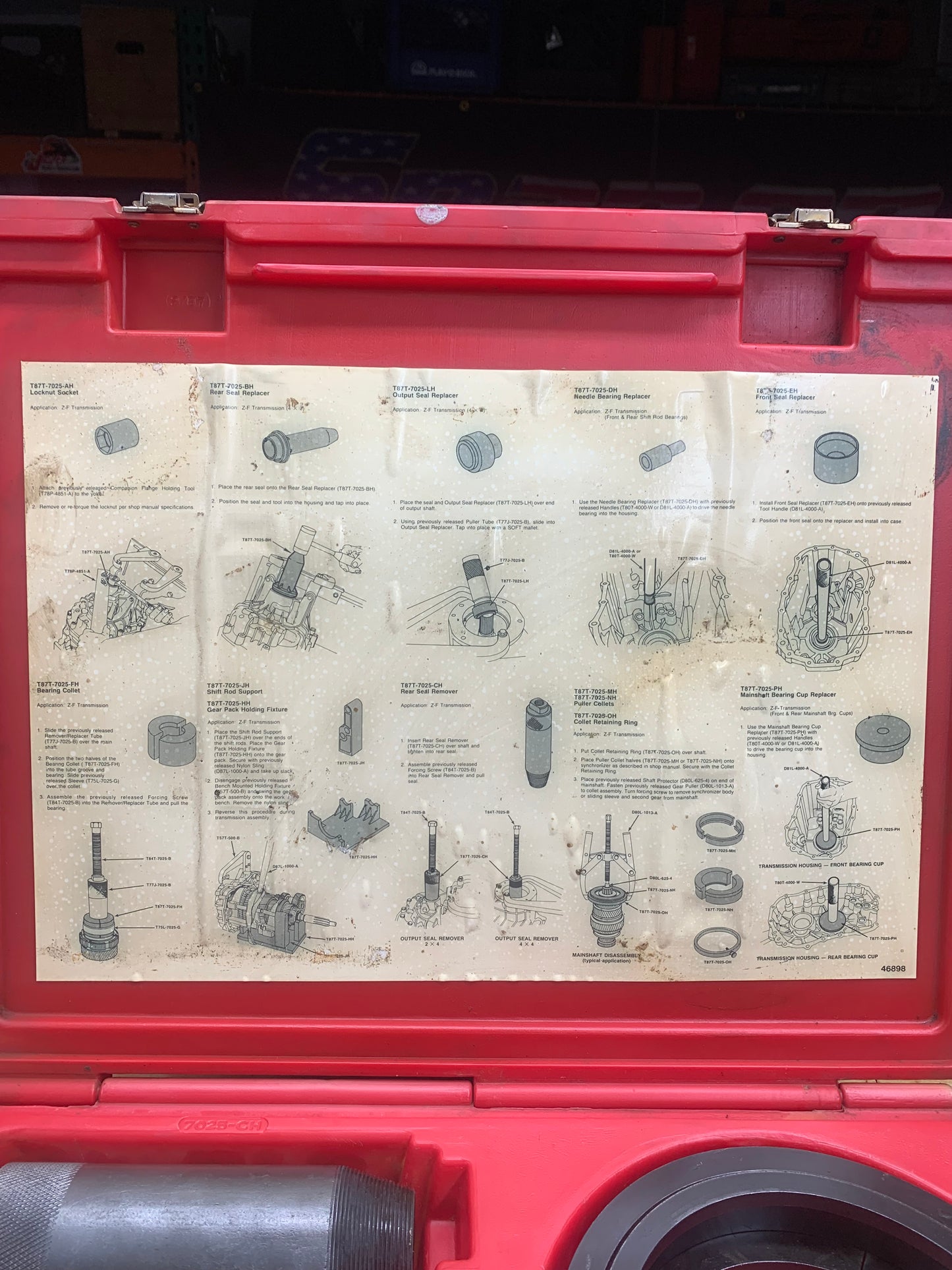 Ford T87T-7025-SH OTC Rotunda ZF Transmission Tool Kit Complete