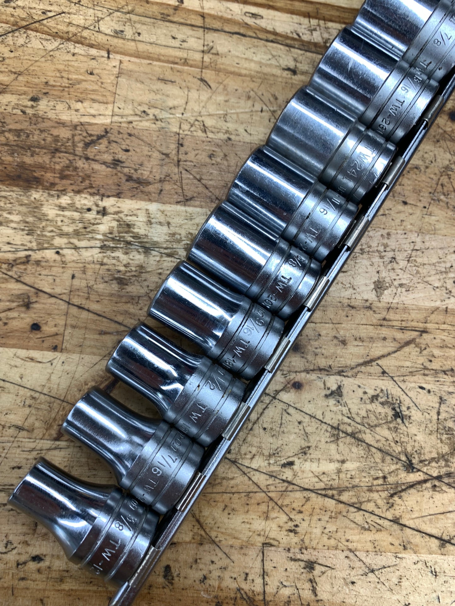Snap On 1/2” SAE Shallow Socket Set 14pc USA