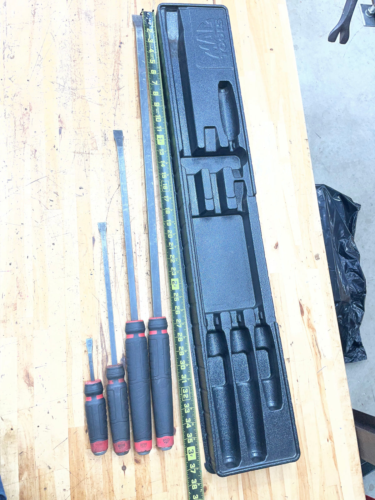 Mac Tools Striking Prybar Tray Set 4pc USA PBS4CR