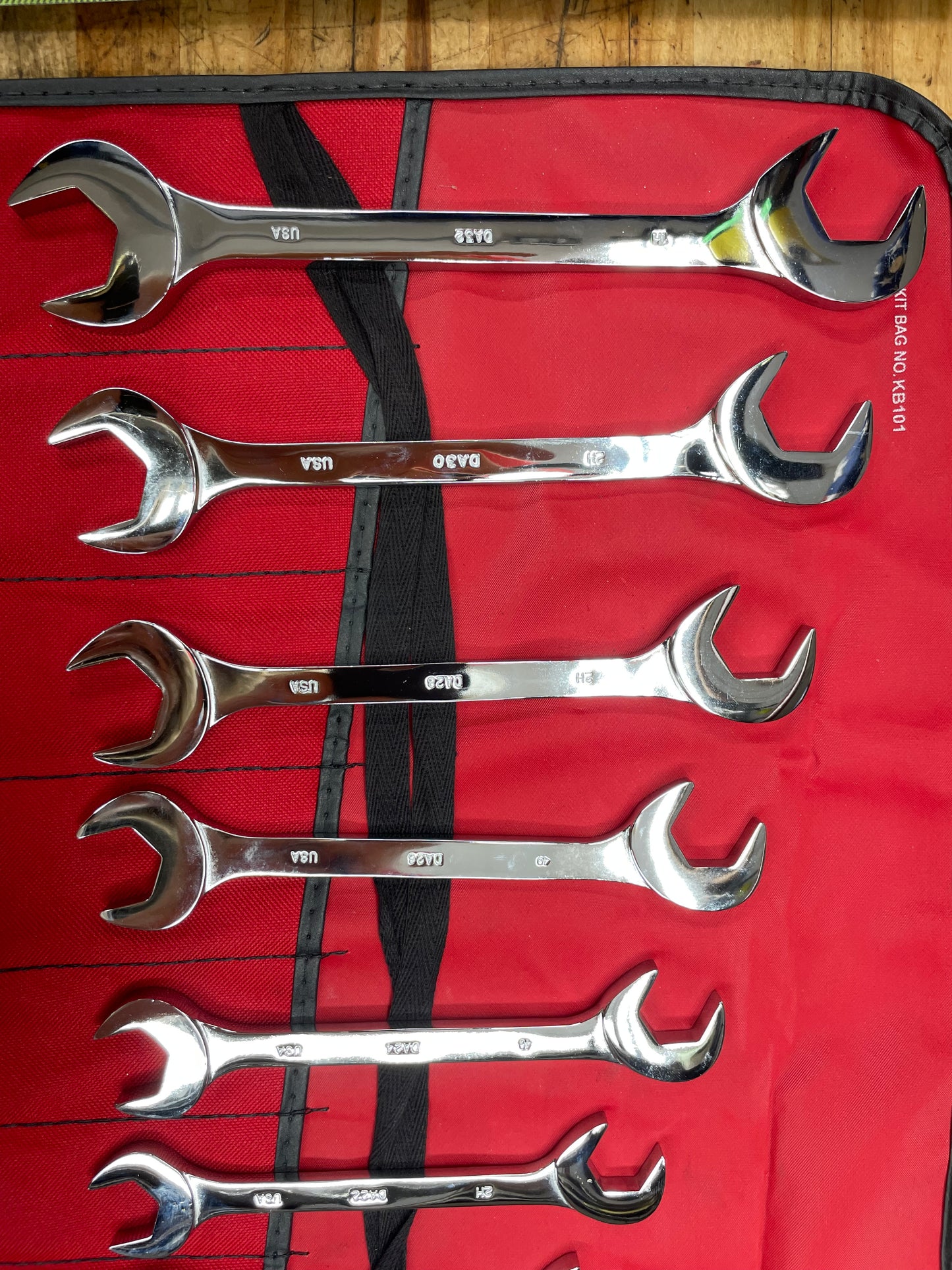 Mac Tools SAE Four Way Angle Open Wrench Set 11pc. 3/8”-1” LIKE NEW USA SDA11K