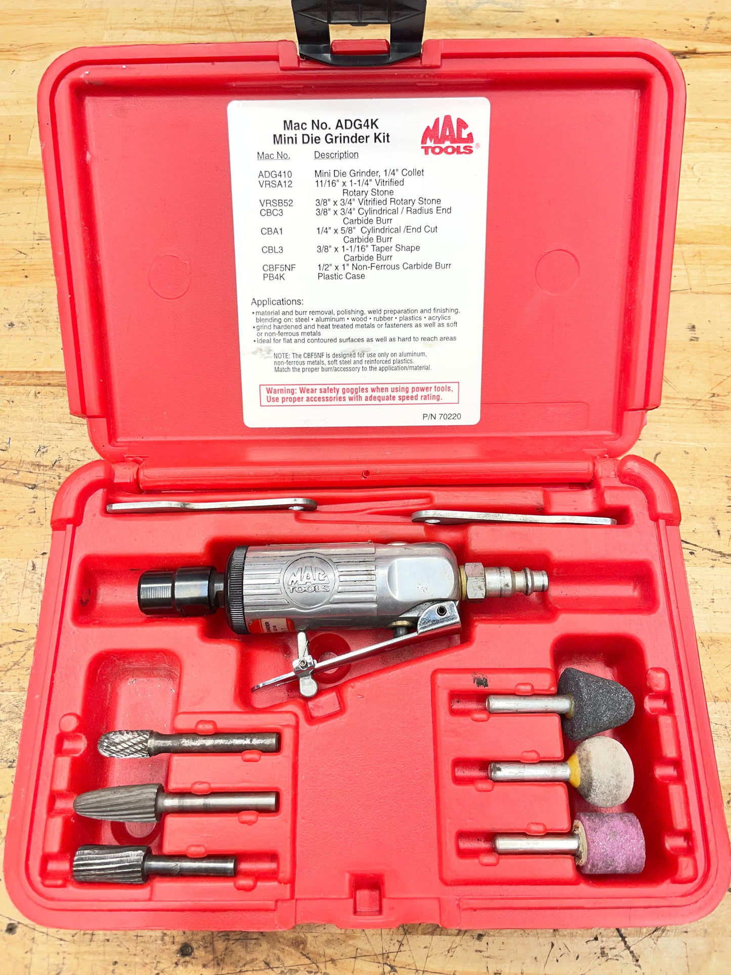 Mac Tools 180 Air Die Grinder Set ADG4K