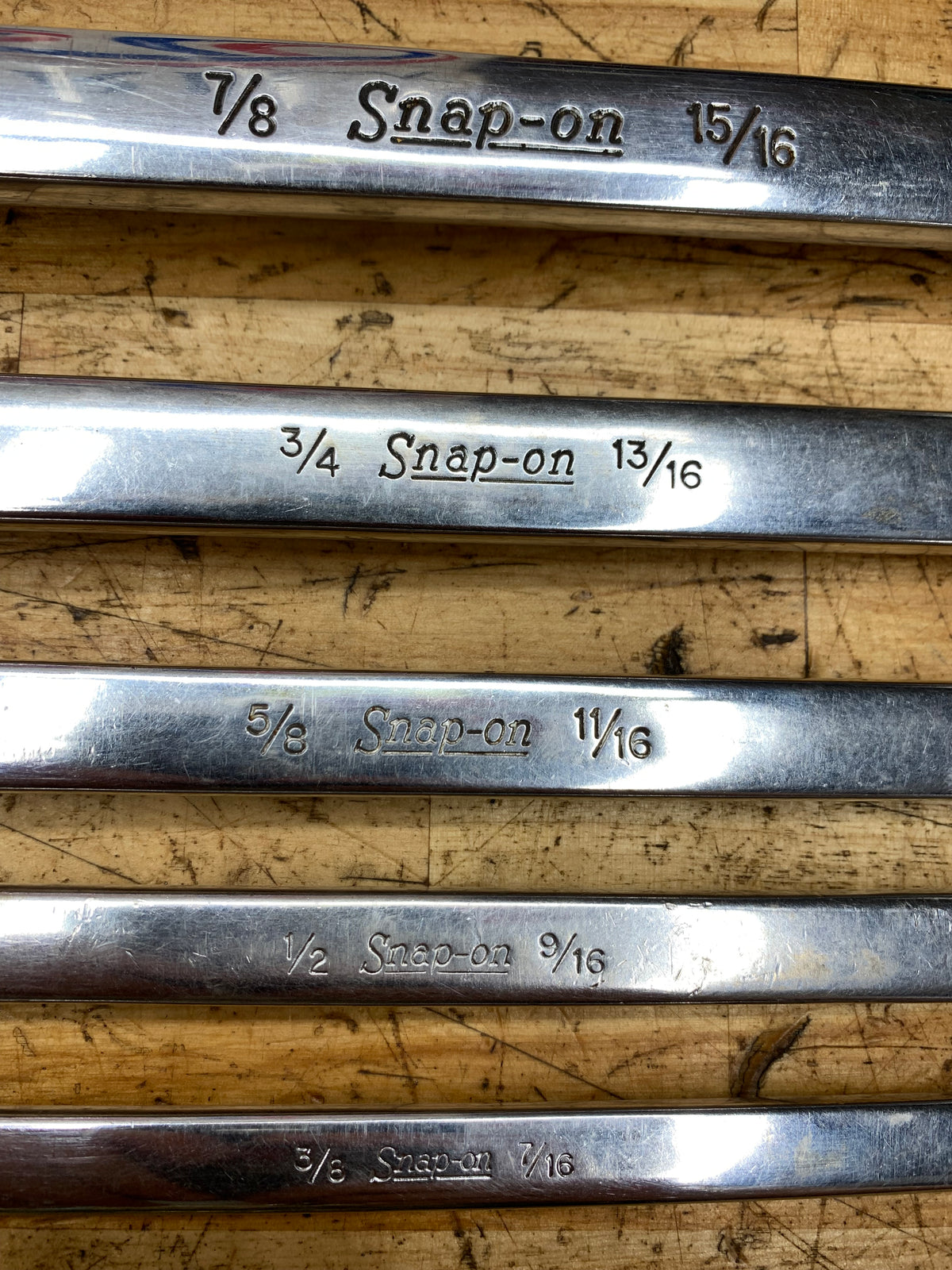 Snap On SAE 10 Degree Offset Box Wrench Set 5pc 3/8"-15/16" USA XB605A