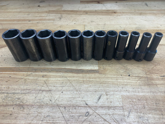 Matco 1/4” Metric Impact Deep Socket Set SADPM146V