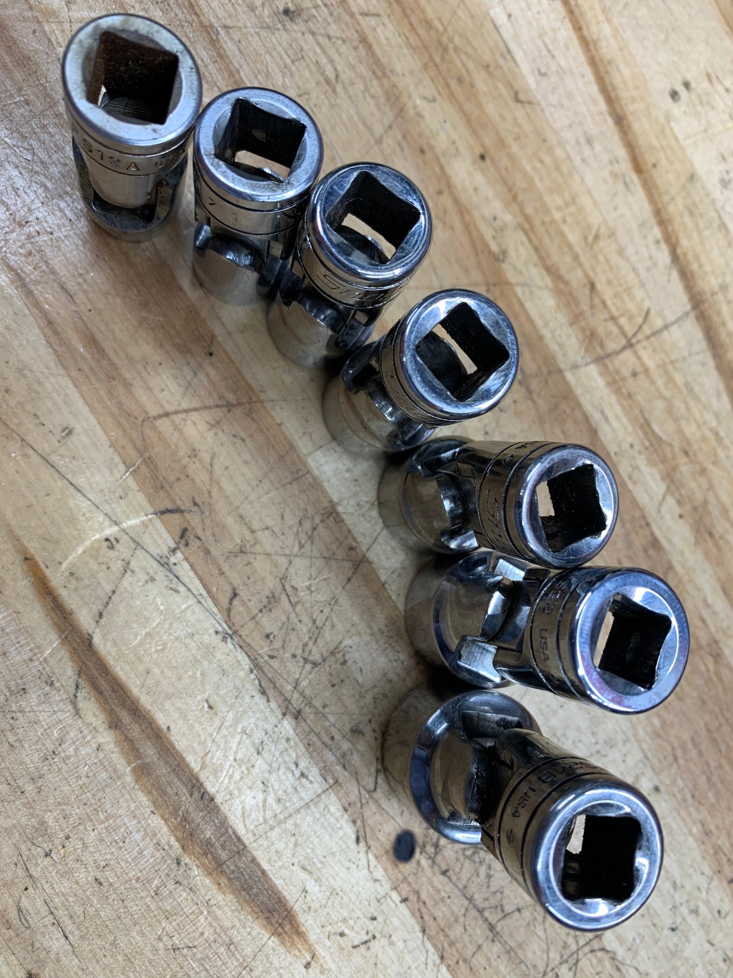 Snap On SAE 3/8” Swivel Universal Socket Set 7pc