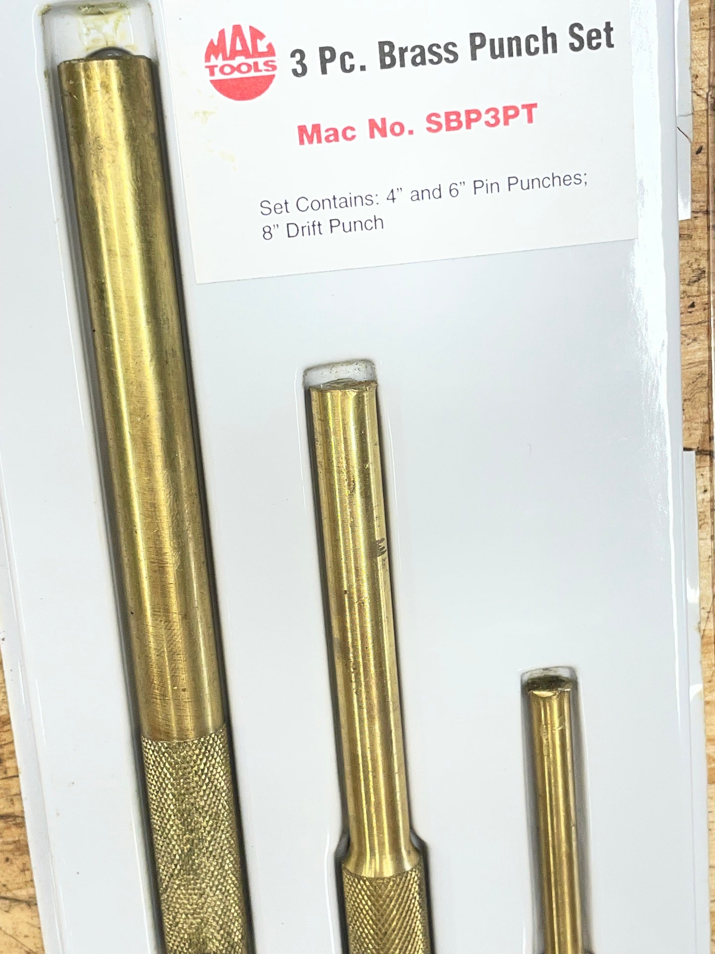 Mac Brass Pin Punch Set 3pc USA SBP3PT