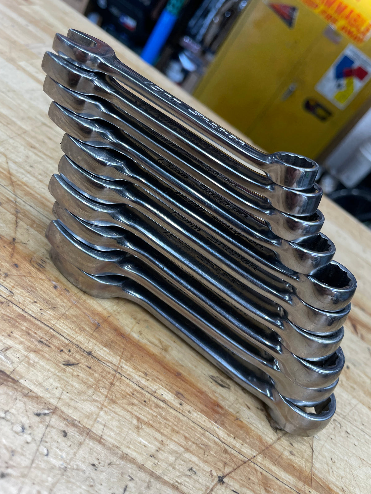 Snap On Metric Stubby Wrench Set 10-19mm 10pc USA OXIM710B
