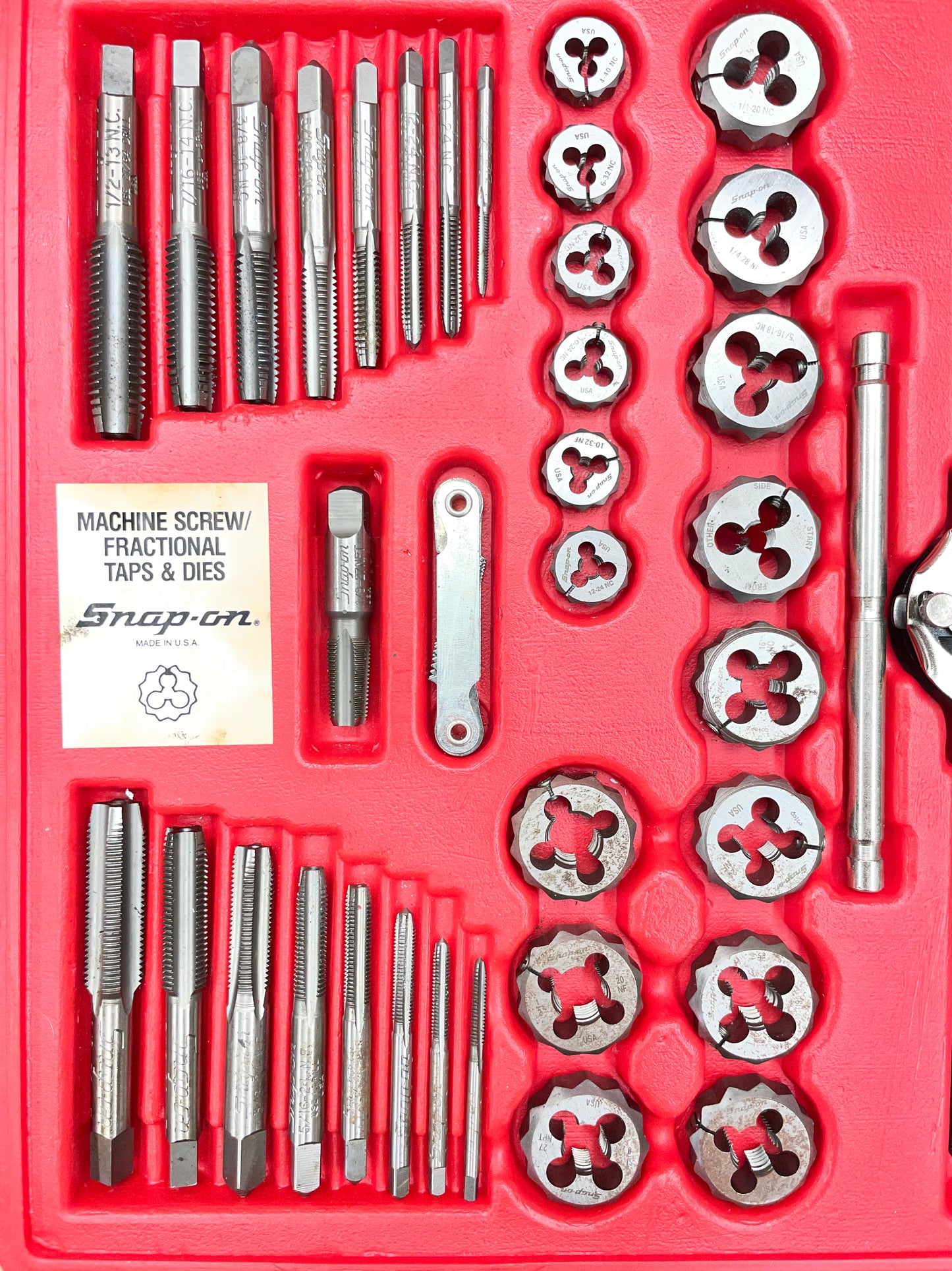 Snap On Metric & SAE Tap & Die Set 76pc LIKE NEW USA TDTDM500