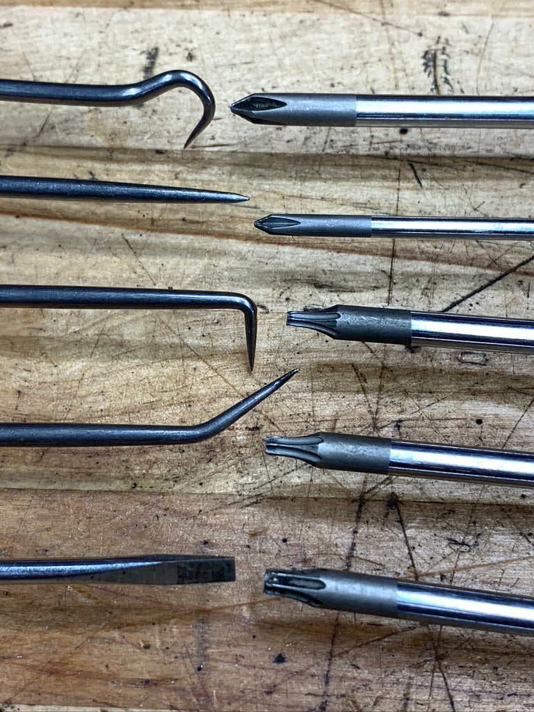 Snap On Grip Vintage Mini Picks, Screwdriver Pouch Set 12pc PAK562420