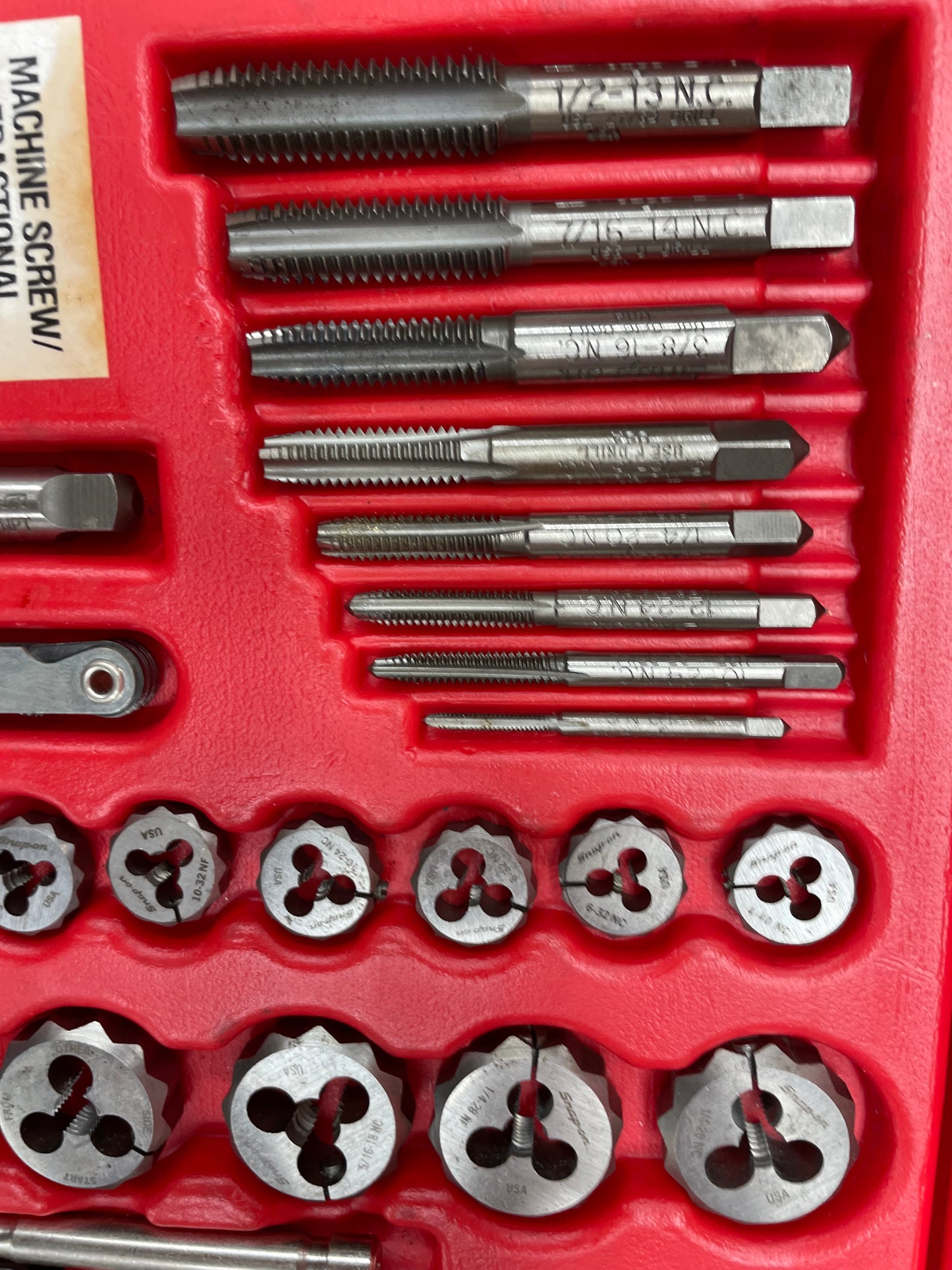 Snap On Metric & SAE Tap & Die Set 76pc LIKE NEW USA TDTDM500