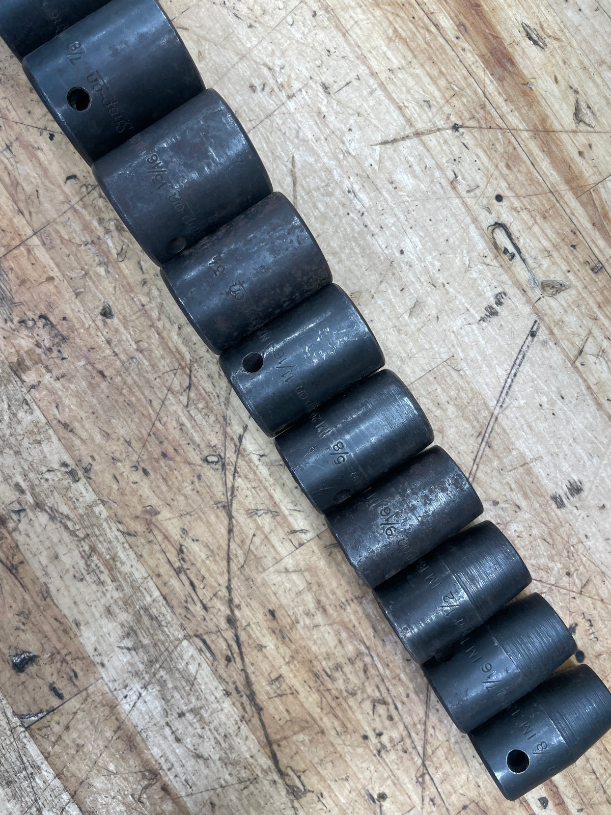 Snap On 1/2” SAE Impact Shallow Socket Set 15pc 3/8”-1-5/16” USA