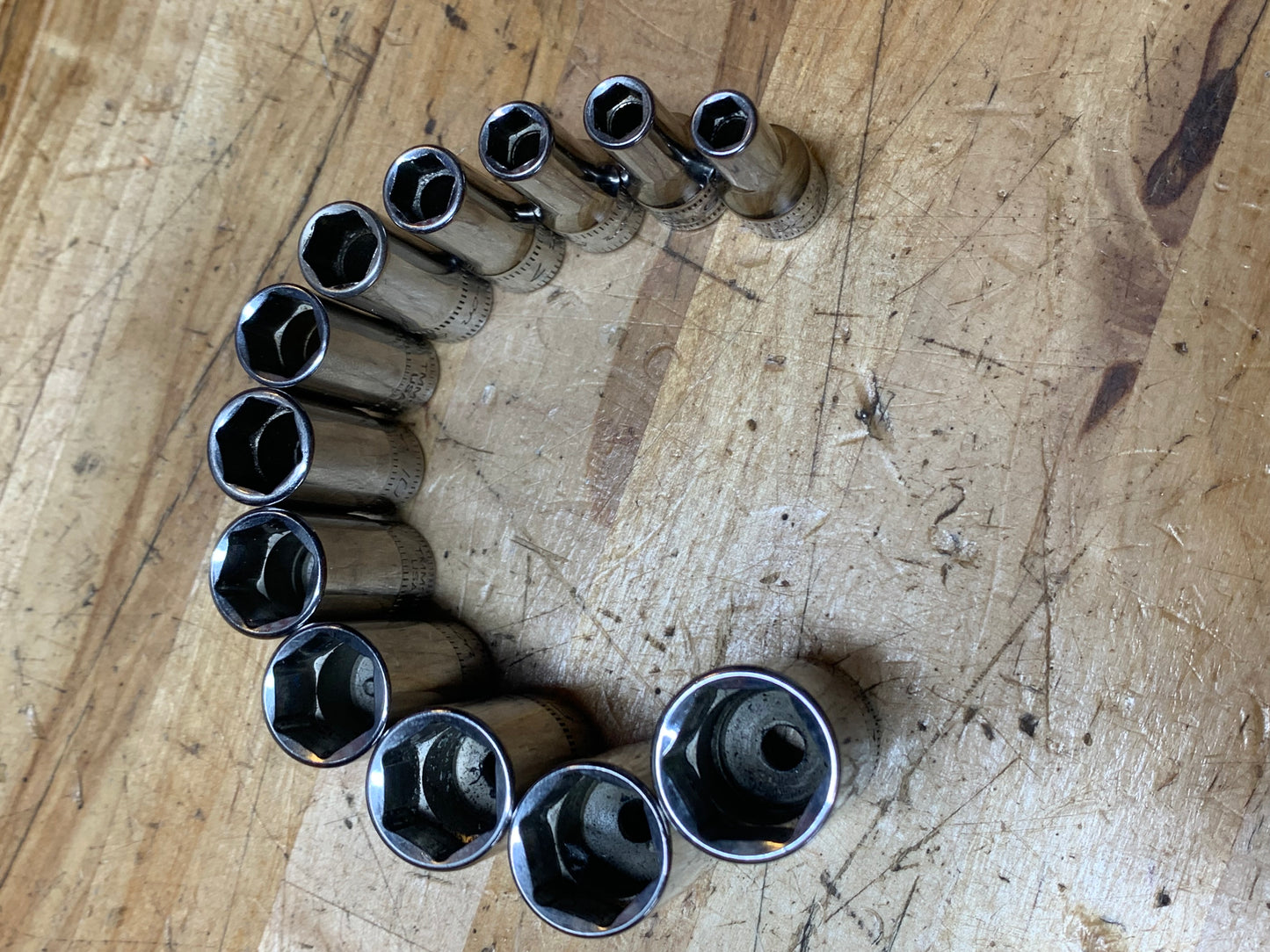 Snap On 1/4" Metric Semi Deep Chrome Socket Set 12pc USA 112TMMSY