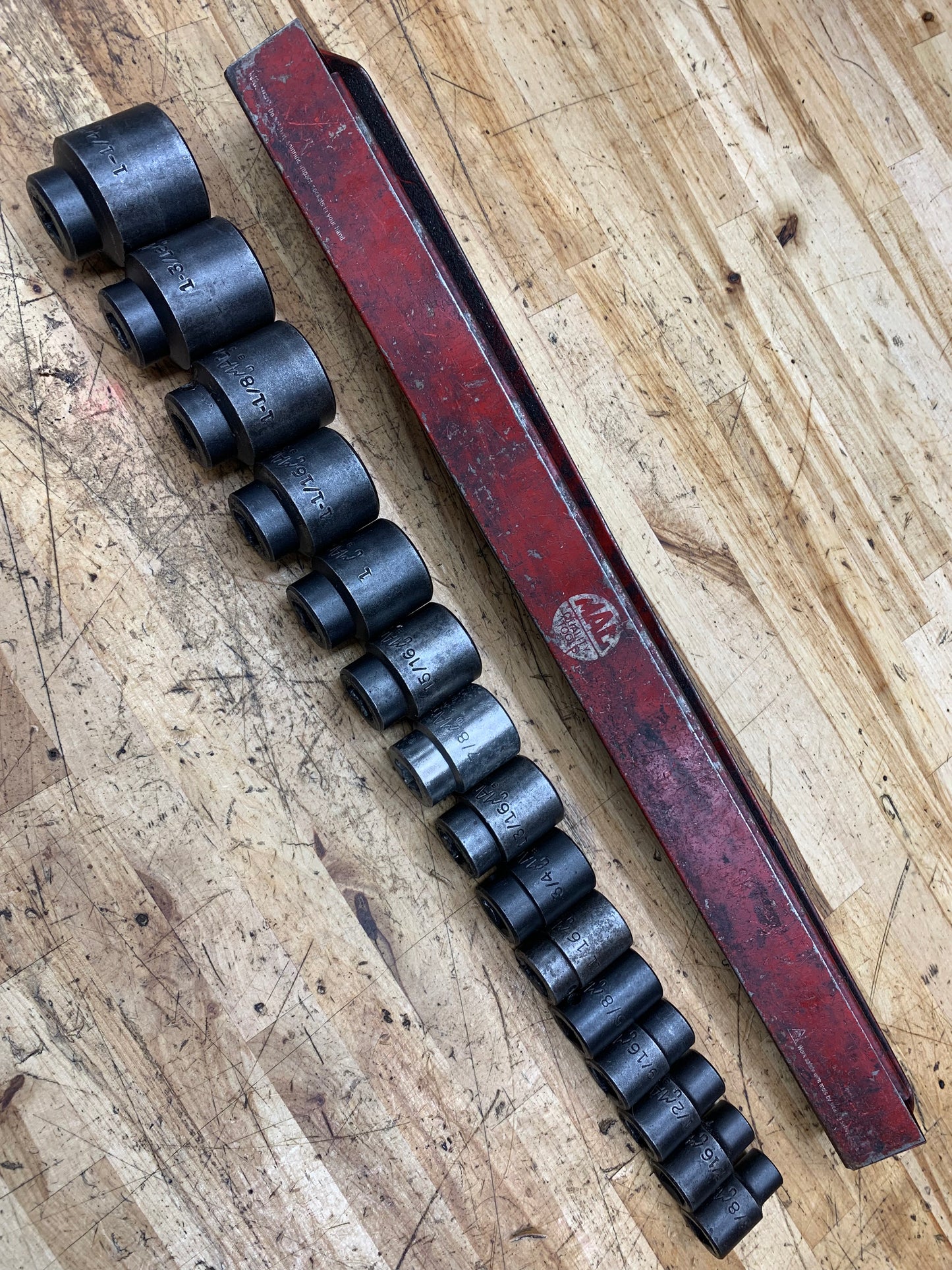Mac Tools 1/2” SAE Impact Shallow Socket Set 15pc W/ Tray USA SVP156BRPT