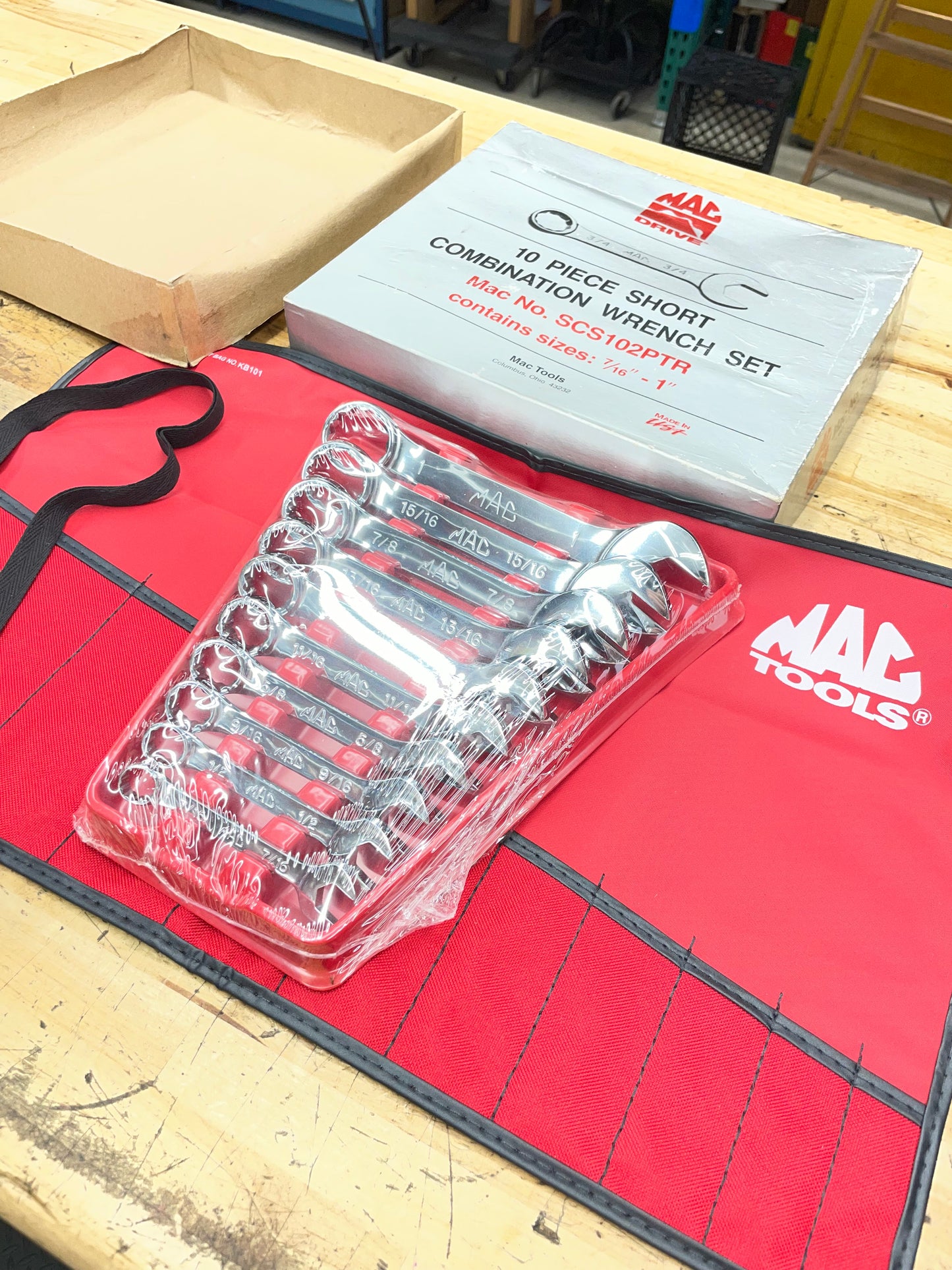 Mac SAE Stubby Combo Wrench Set 7/16”-1” NIB USA VINTAGE SCS102PTR