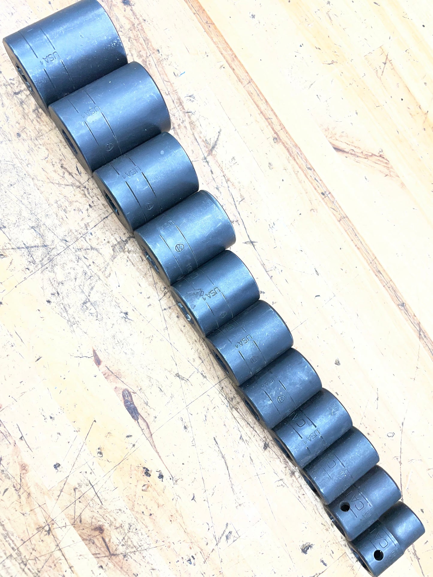 CAT by Snap On 1/2” SAE Impact Shallow Socket Set 11pc USA 1/2” to 1-1/8”