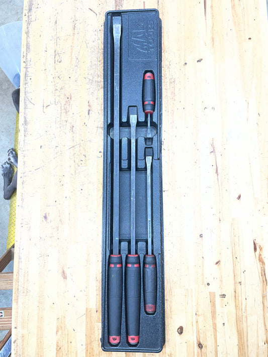 Mac Tools Striking Prybar Tray Set 4pc USA PBS4CR