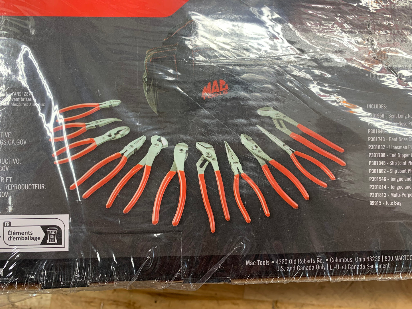 Mac tools 11pc plier set BRAND NEW    P301998