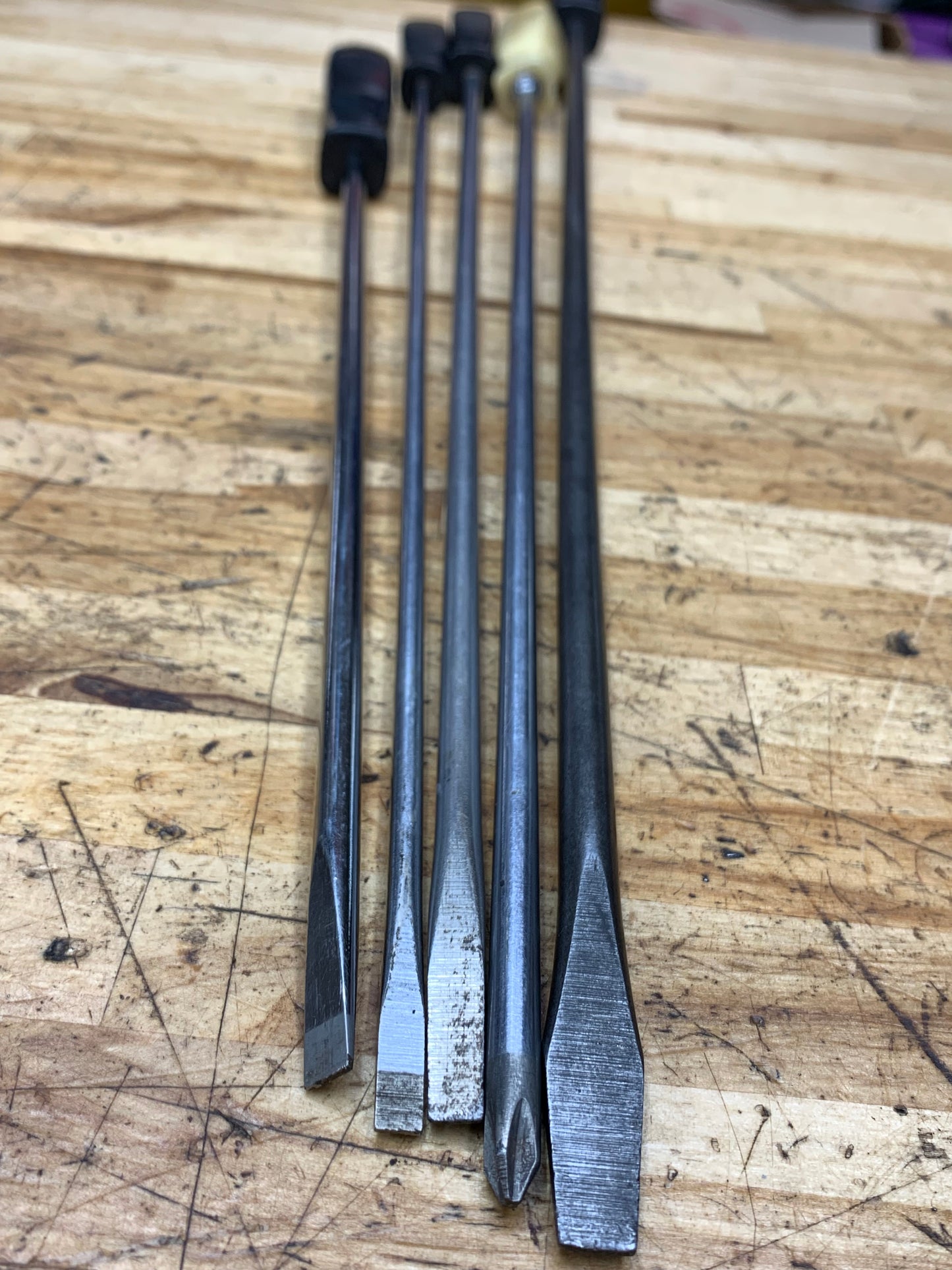 Snap On Long Screwdriver Set 5pc Vintage Hard Handle USA