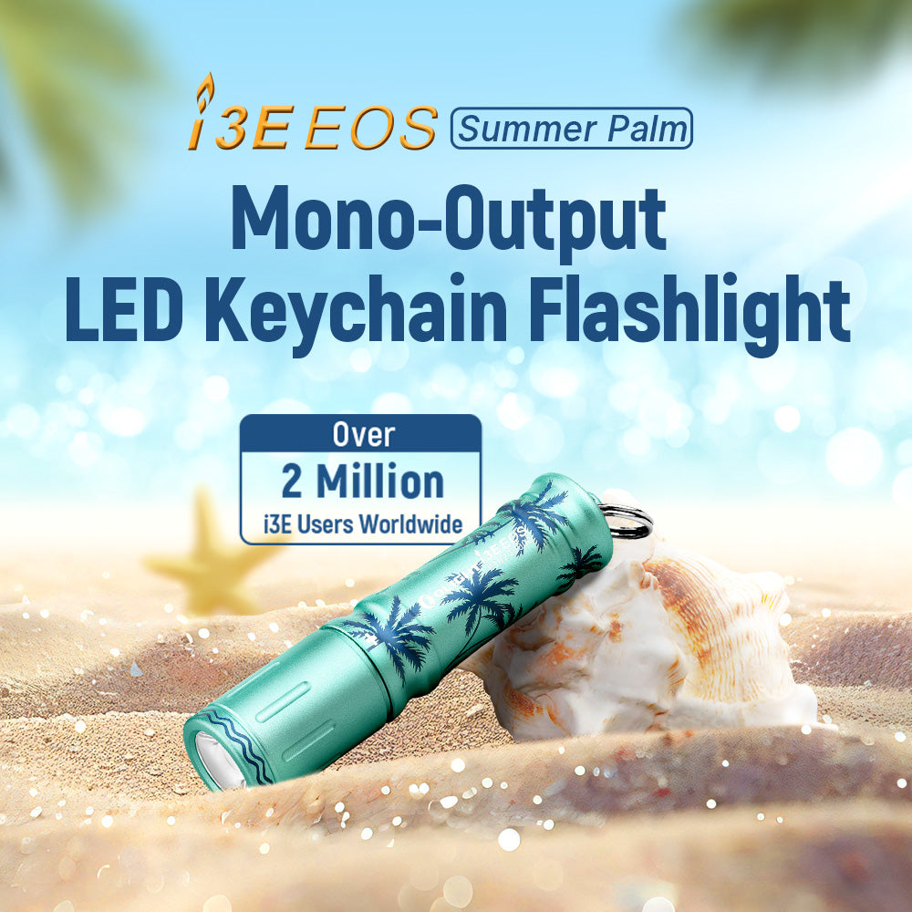 i3E EOS Keychain Flashlight Summer Palm BRAND NEW