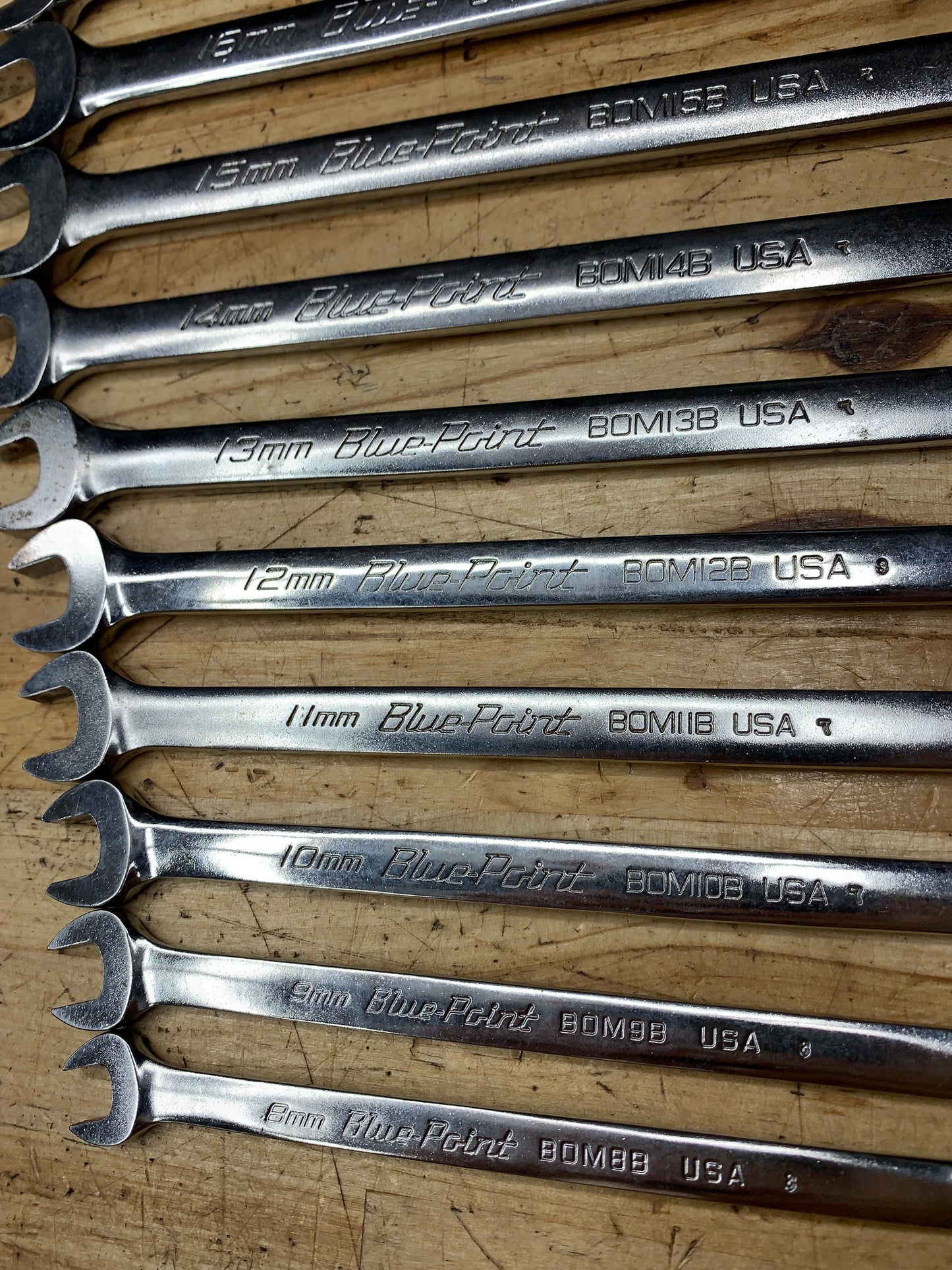 Blue Point Metric Combo Wrench Set 8-19mm 12pc USA BLPCWSM712B