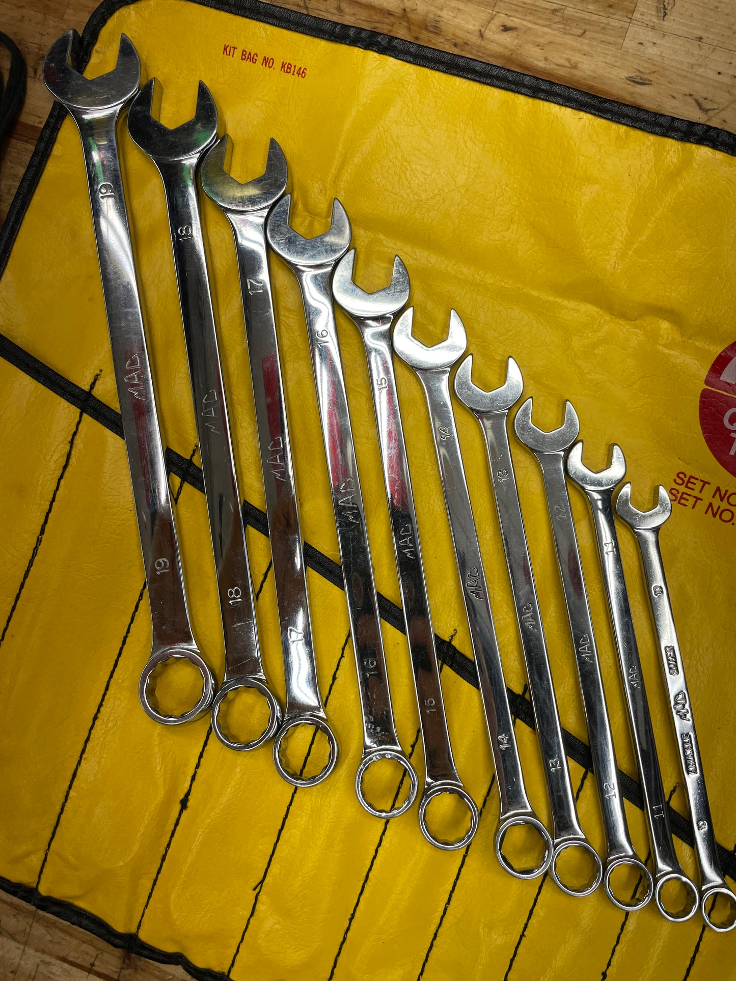 Mac Tools Metric Combo Wrench Set 10pc 10-19mm USA SML10K