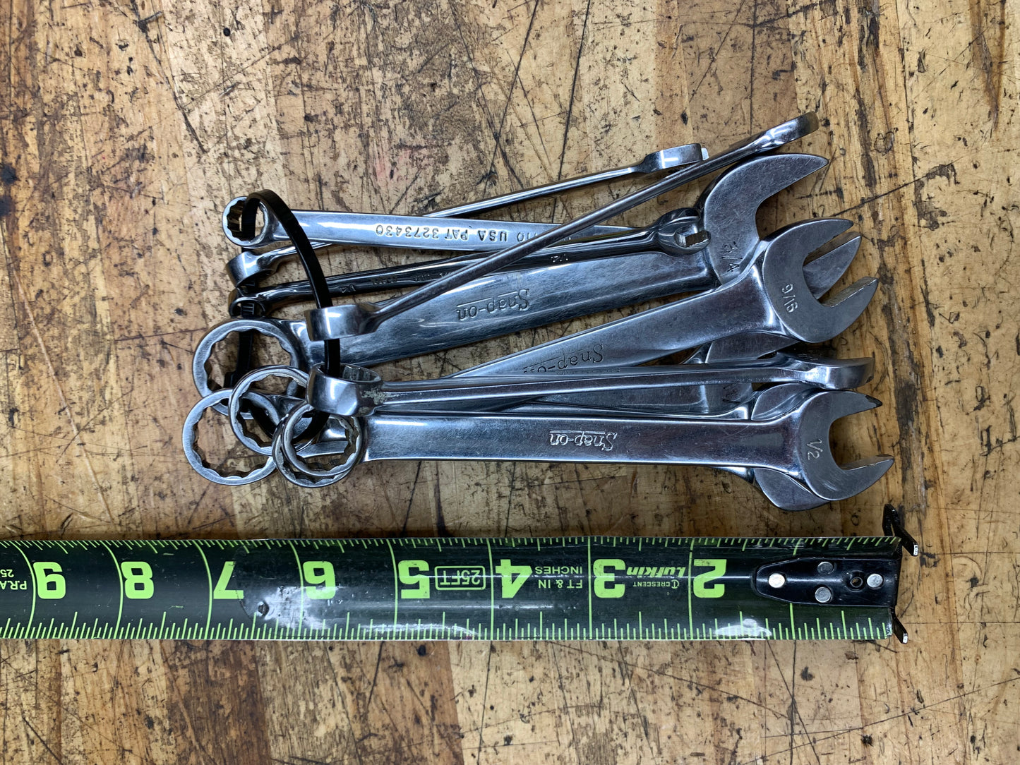 Snap On SAE Combo Short Pattern Wrench Set 10pc USA OEXS709B+1/4"