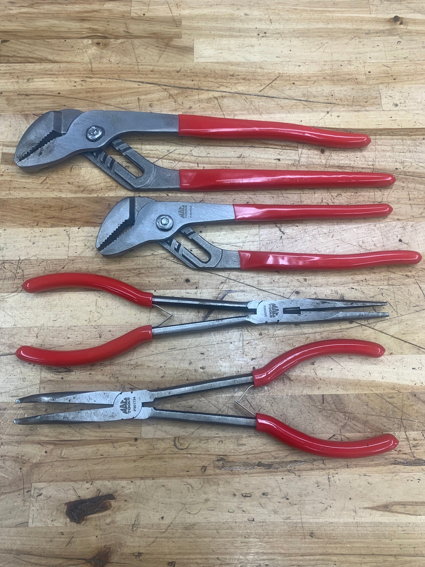 Mac Tools 4pc Plier set Long Reach Needle Nose, Tongue Groove