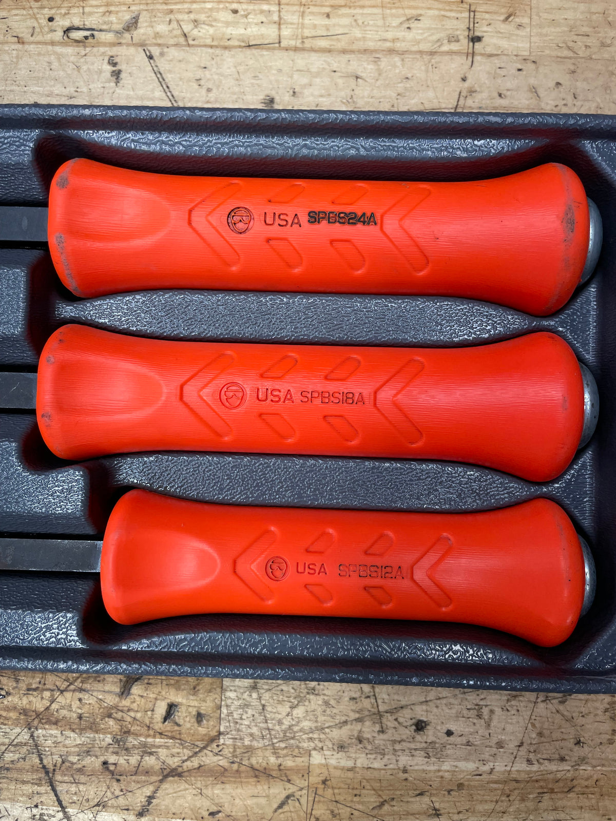 Snap On Orange Striking Prybar 4pc Set USA SBPS704AO