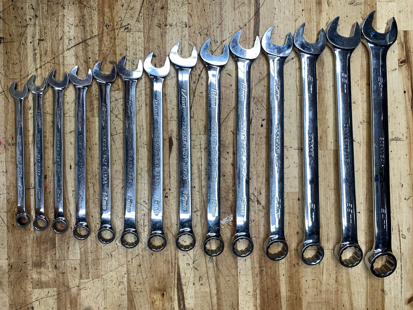Snap On Metric Flank Drive Plus* Combo Wrench Set 10-24mm 14pc. USA OEXM713B (+24mm)