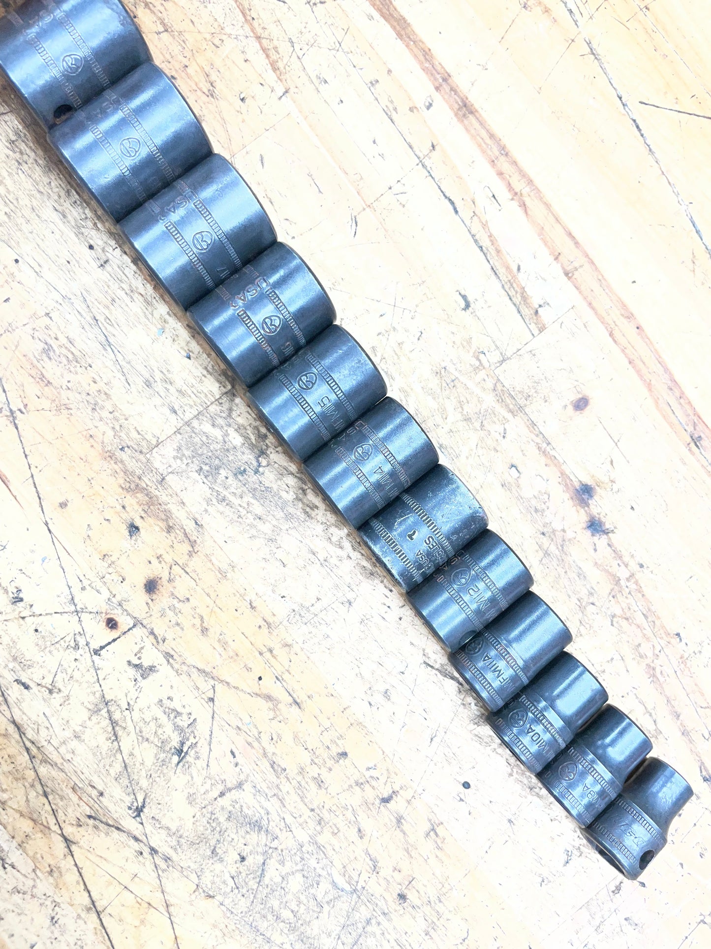 Snap On 3/8” Metric Shallow Impact Socket Set 12pc 8-19mm USA