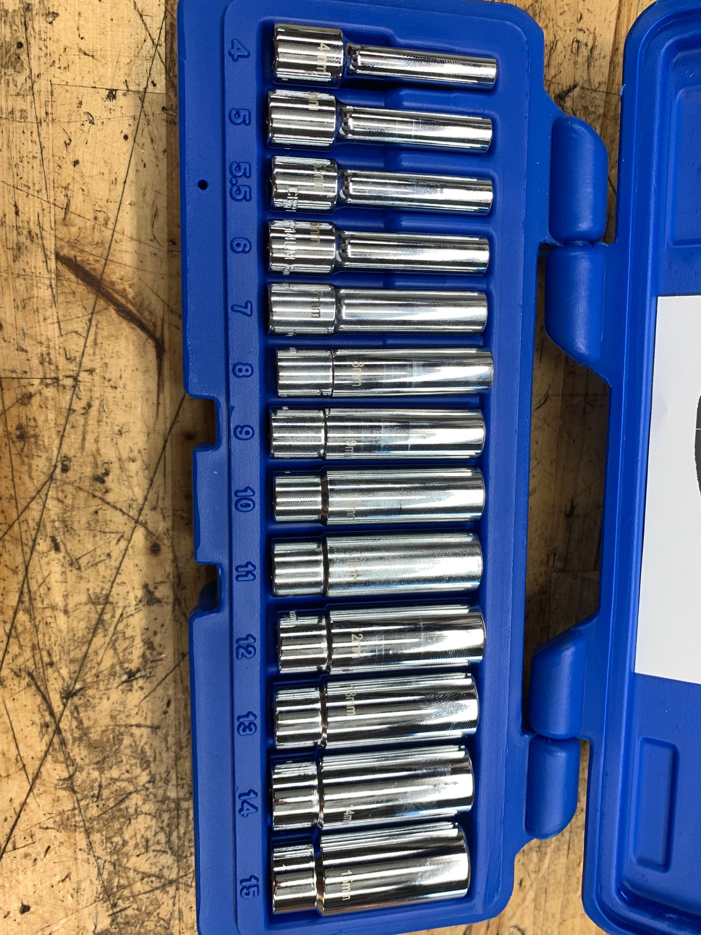 Blue Power by Cornwell 1/4" Metric Deep Chrome Socket Set CBP1LM