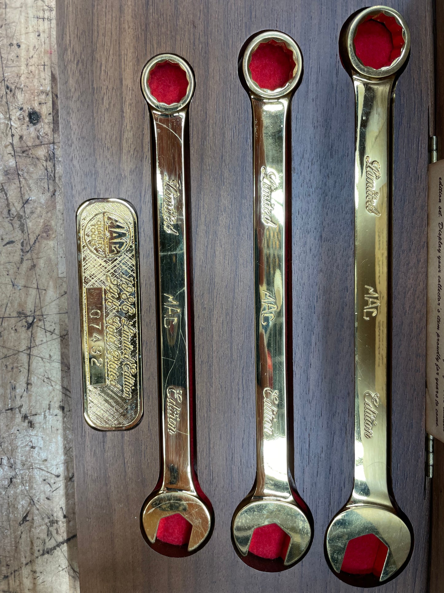 Mac Tools 1986 Limited Edition 24k Gold Plated Combo Wrench Set USA SCL1986