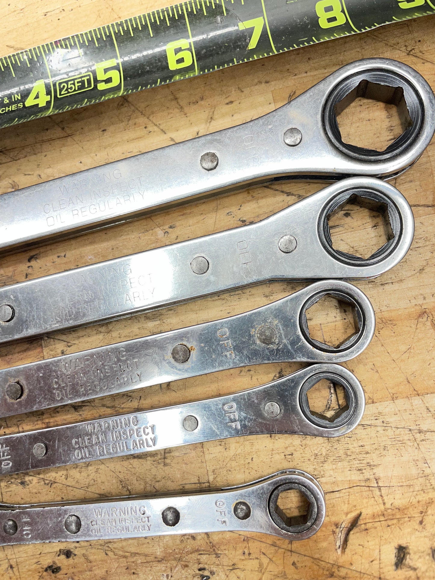 Snap On SAE Ratcheting Box Wrench Set 5pc 5/16”-13/16”USA RB605S