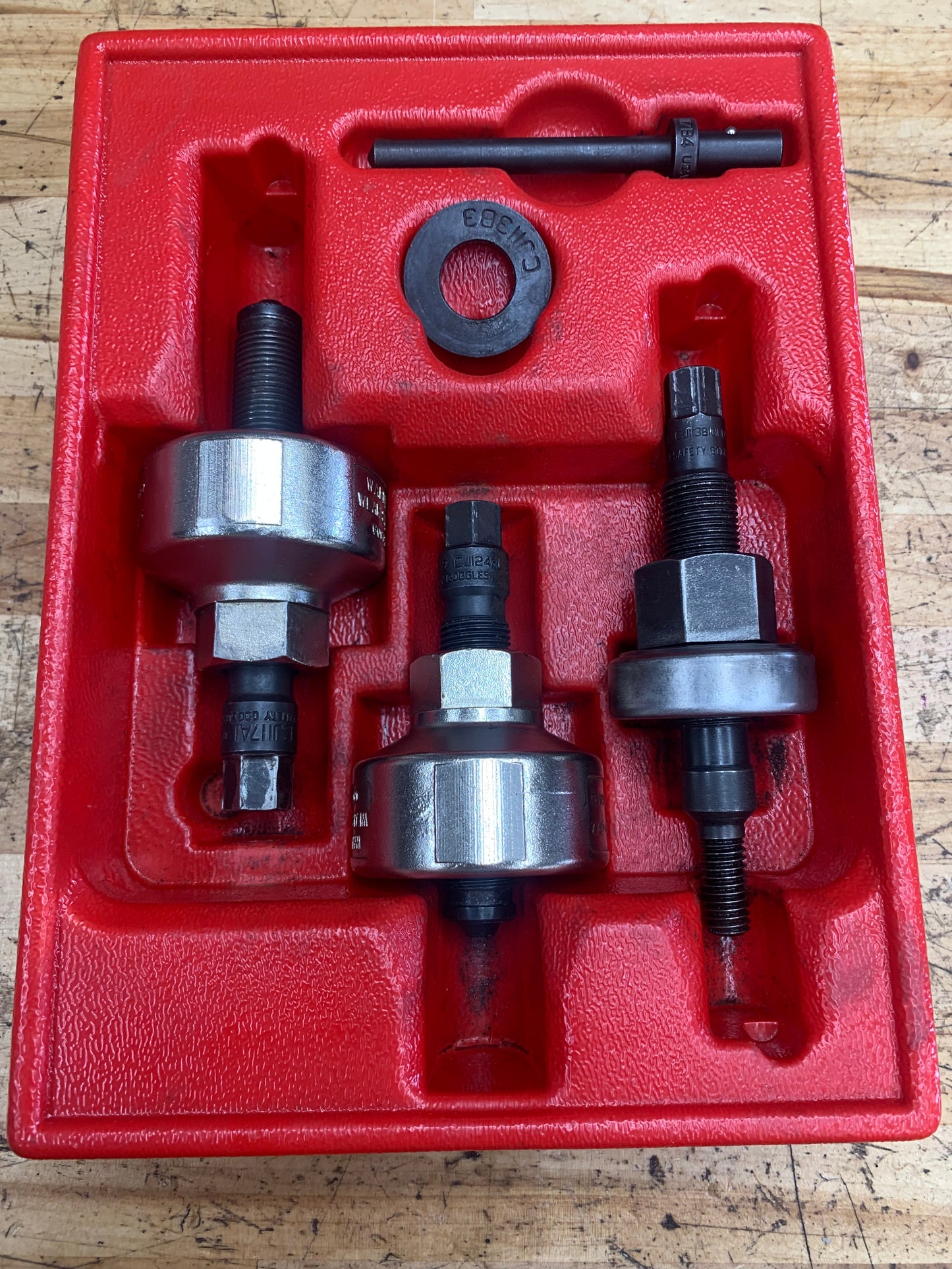 Snap On Power Steering Pulley Puller Installer Tray Set CJ3PSA