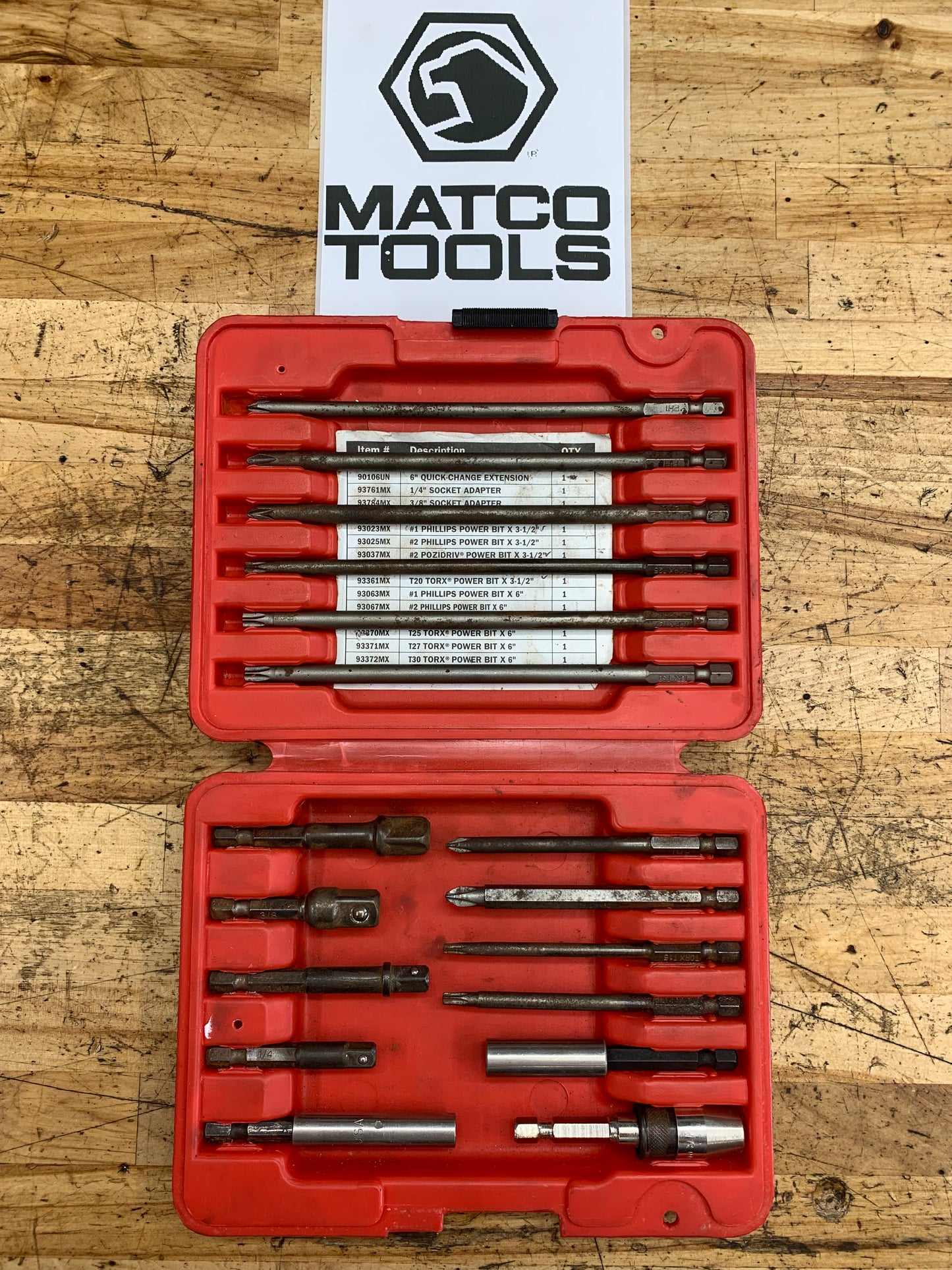 Matco Long Hex Driver Bit Set 16pc.  MQC16B