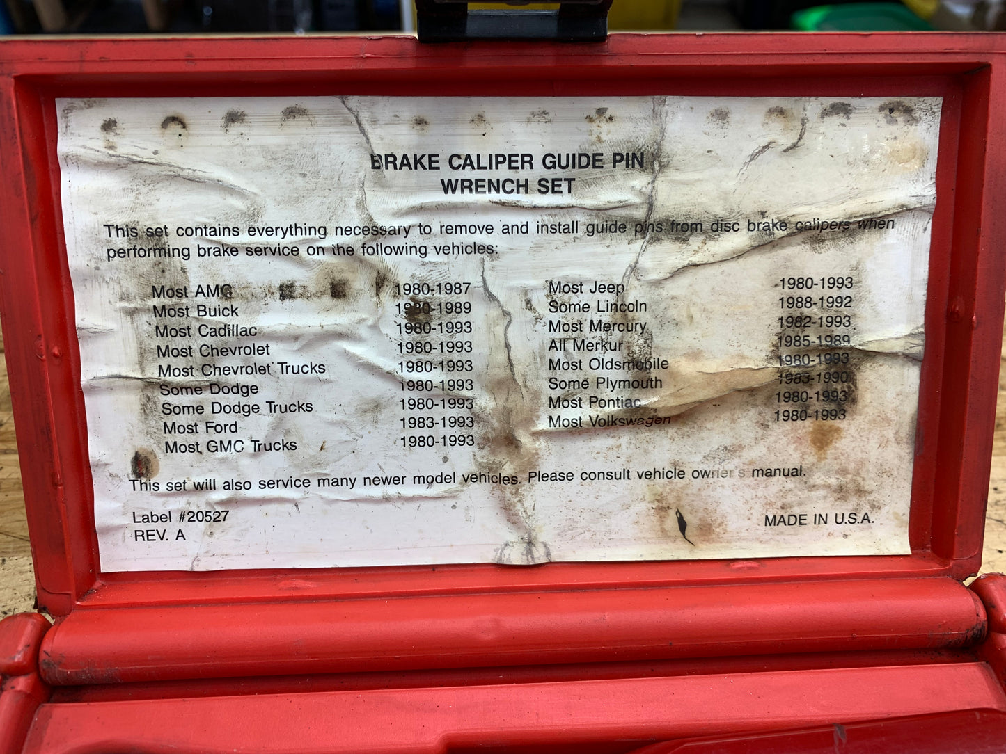 Mac Tools Brake Caliper Guide Pin Wrench Set BT54581